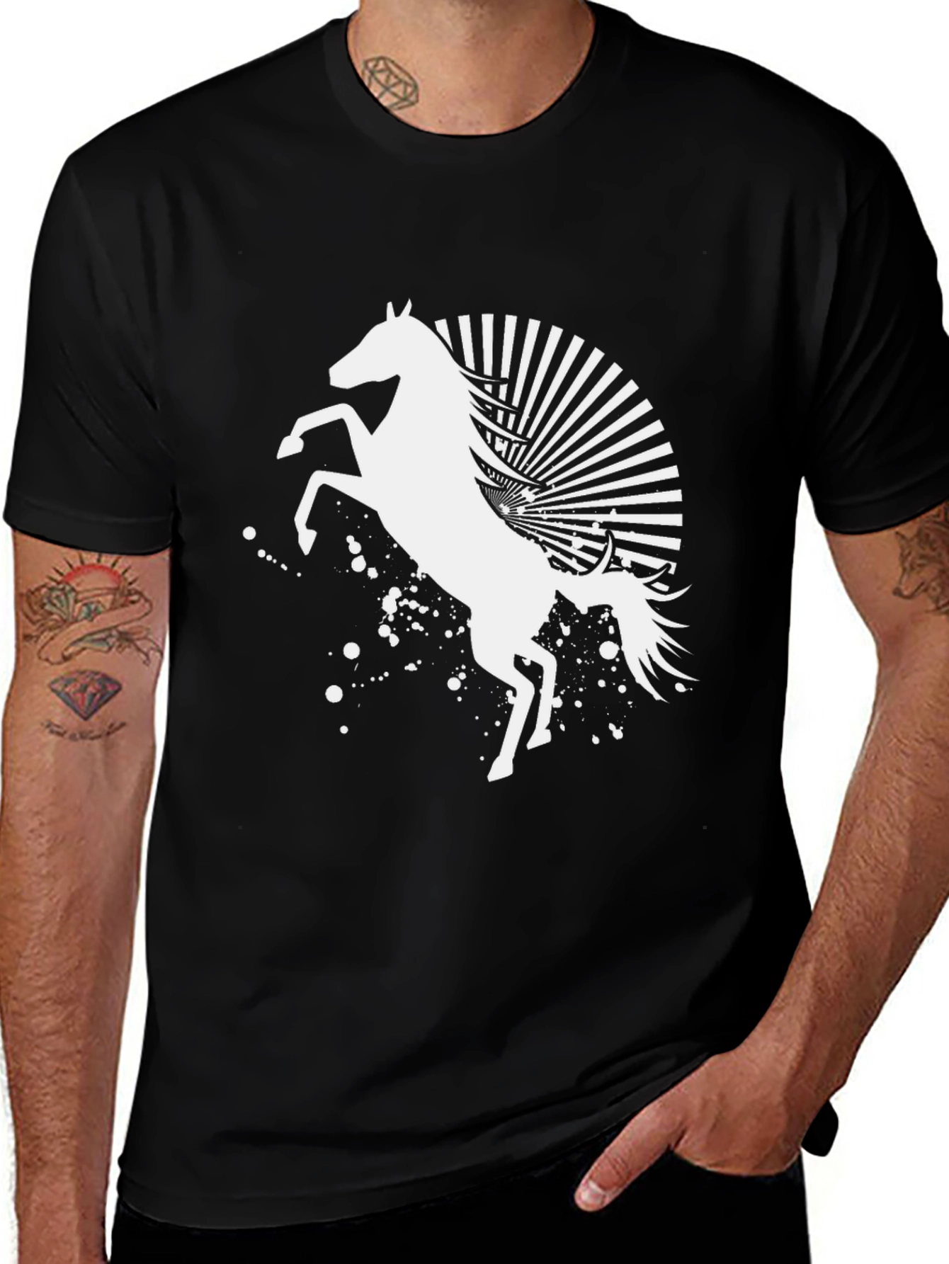 Variant 21 of Horse Graphic T-Shirt - Black