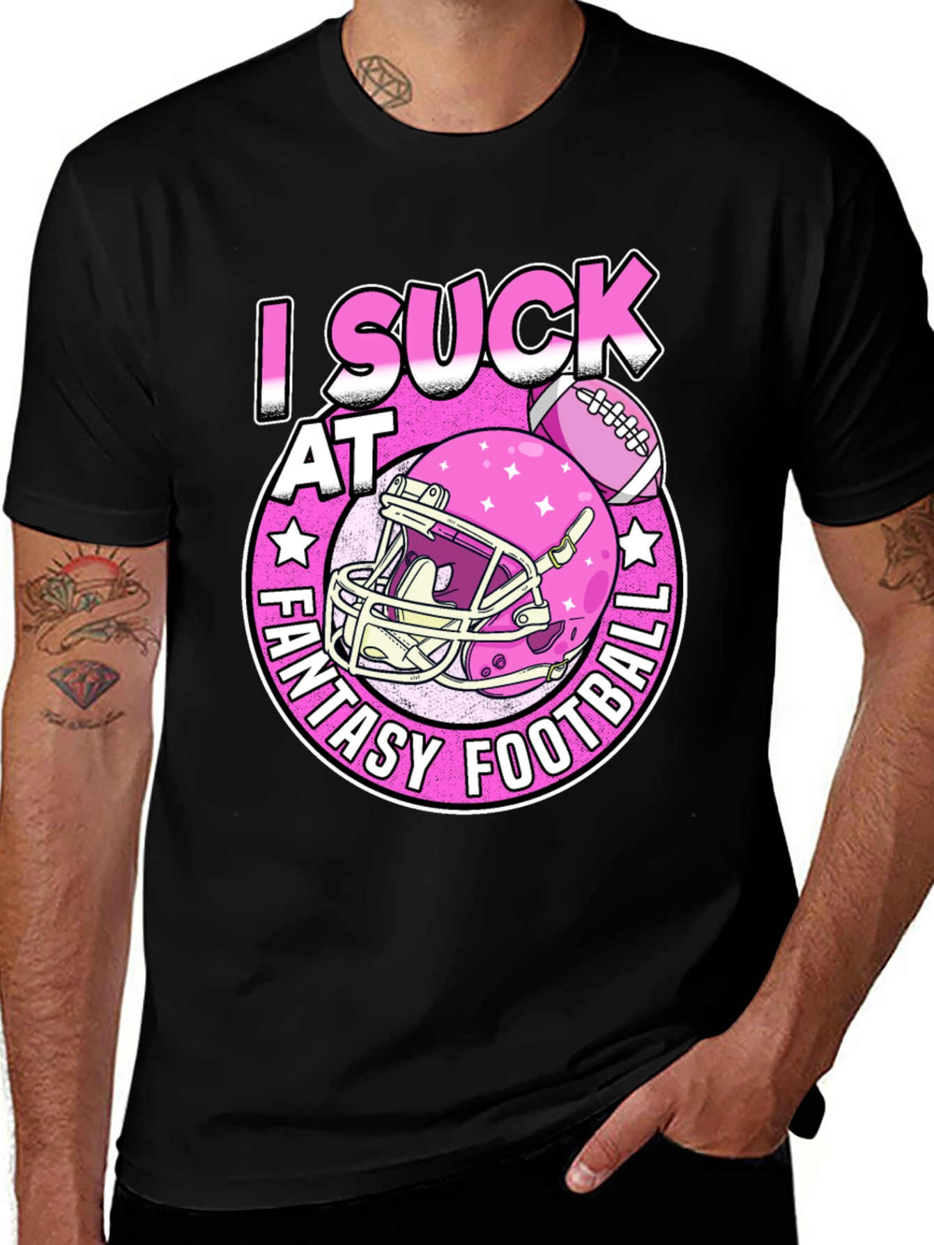 Variant 4 of I Suck at Fantasy Football Graphic T-Shirt