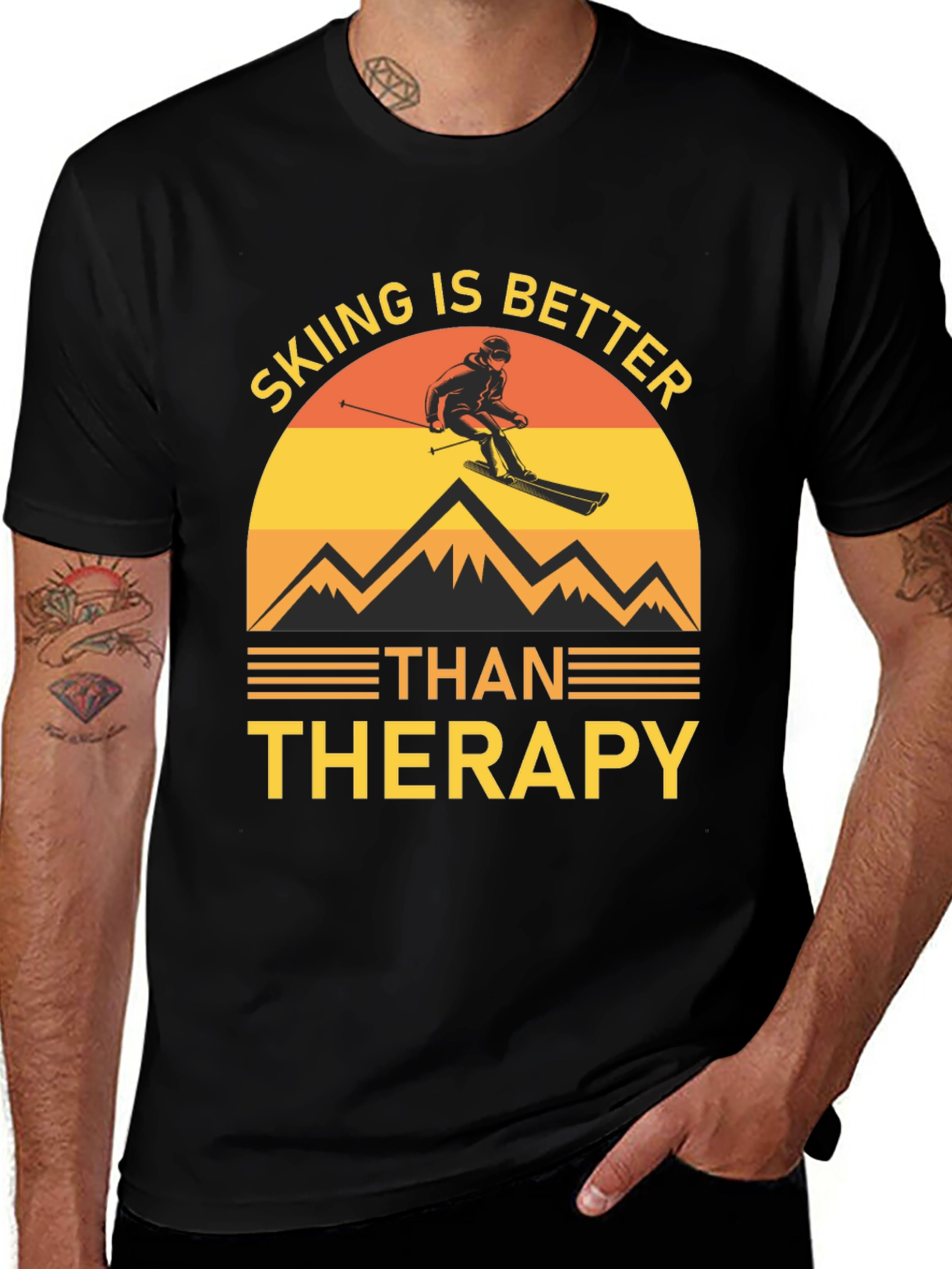 Variant 25 of Skiing Is Better Than Therapy T-Shirt