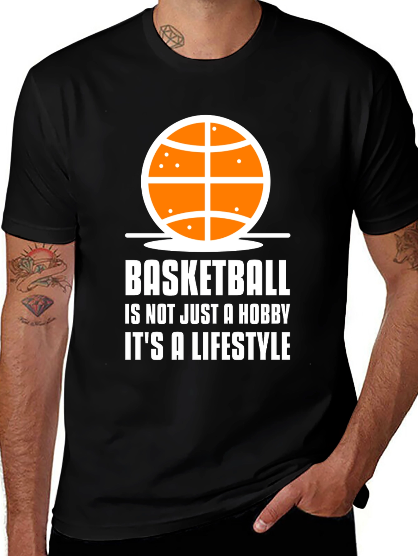 Variant 9 of Basketball Lifestyle Tee - Black Graphic T-Shirt