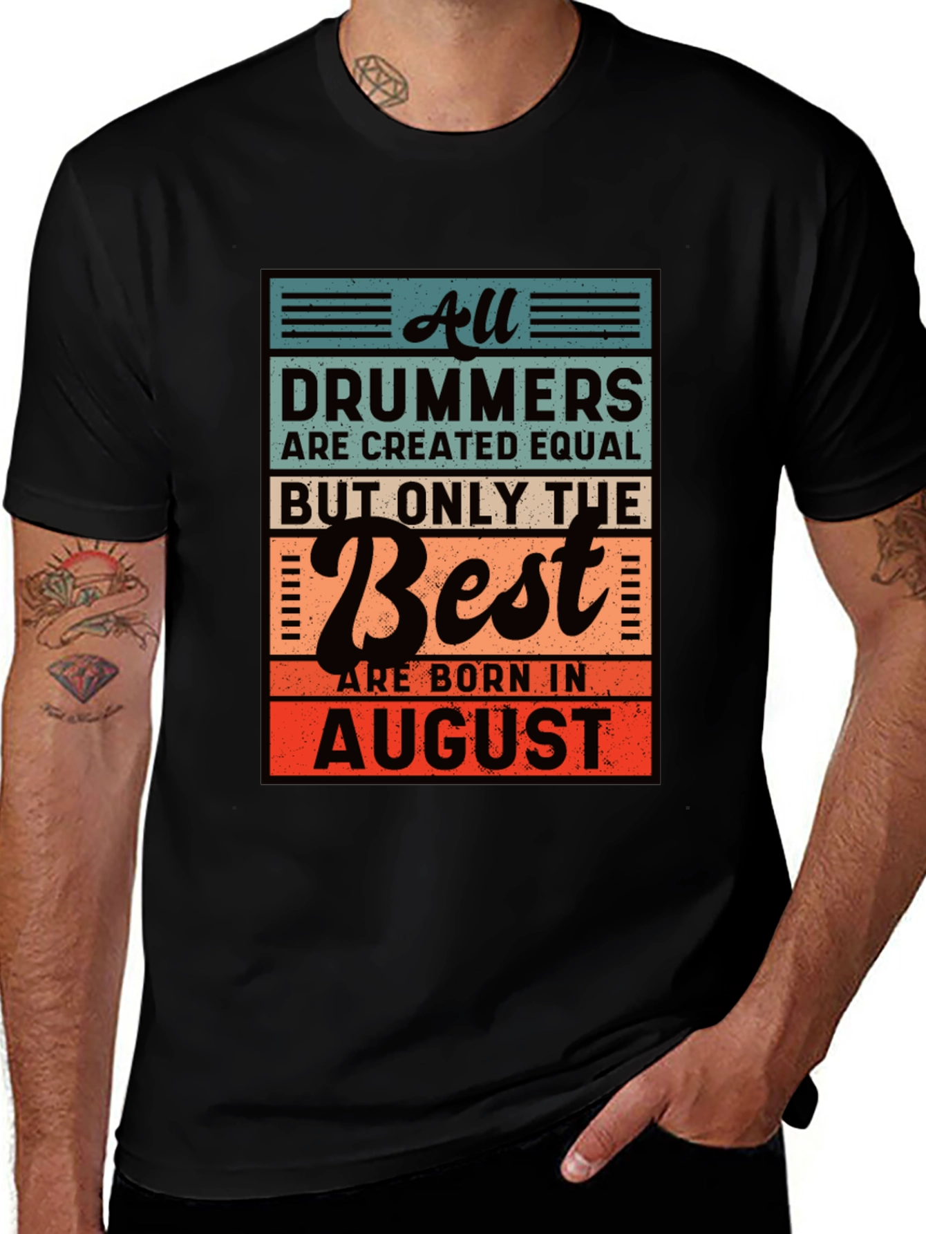 Variant 8 of August Birthday Drummer T-Shirt