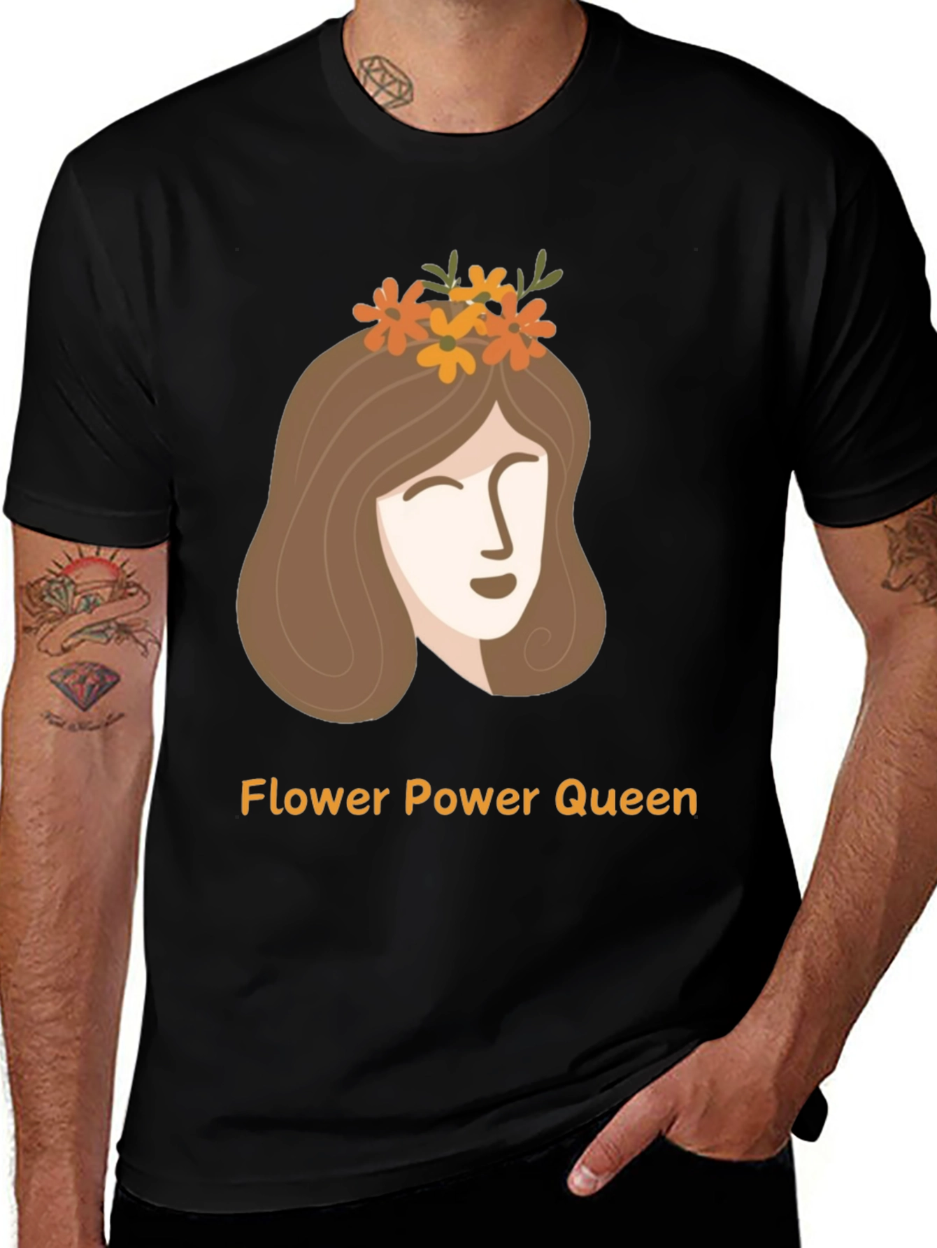 Flower Power Queen Graphic T-Shirt