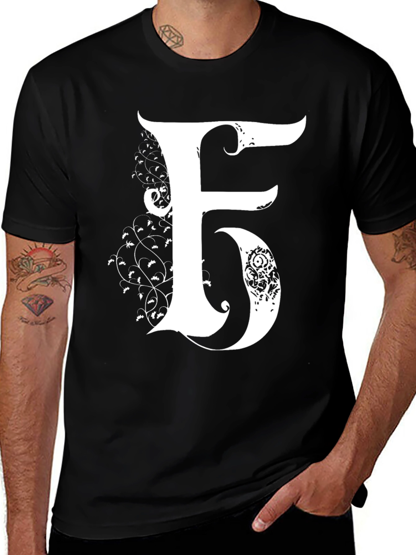 Variant 14 of Initial F Black T-Shirt