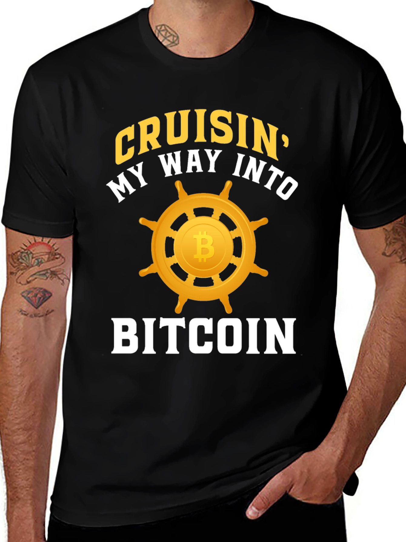 Variant 18 of Cruisin' Into Bitcoin Graphic Tee