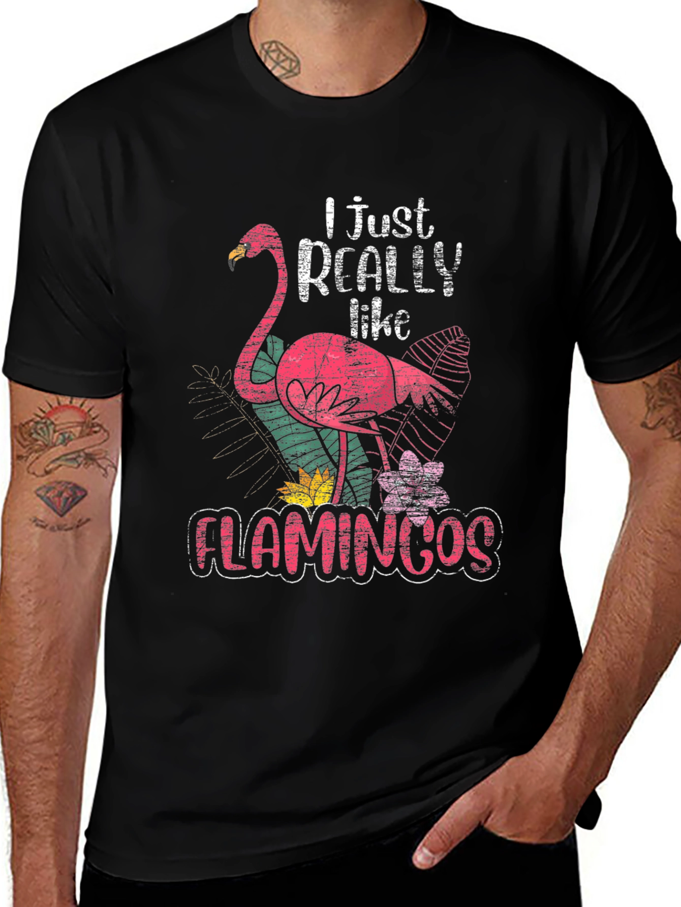 Variant 5 of I Just Really Like Flamingos Graphic Tee