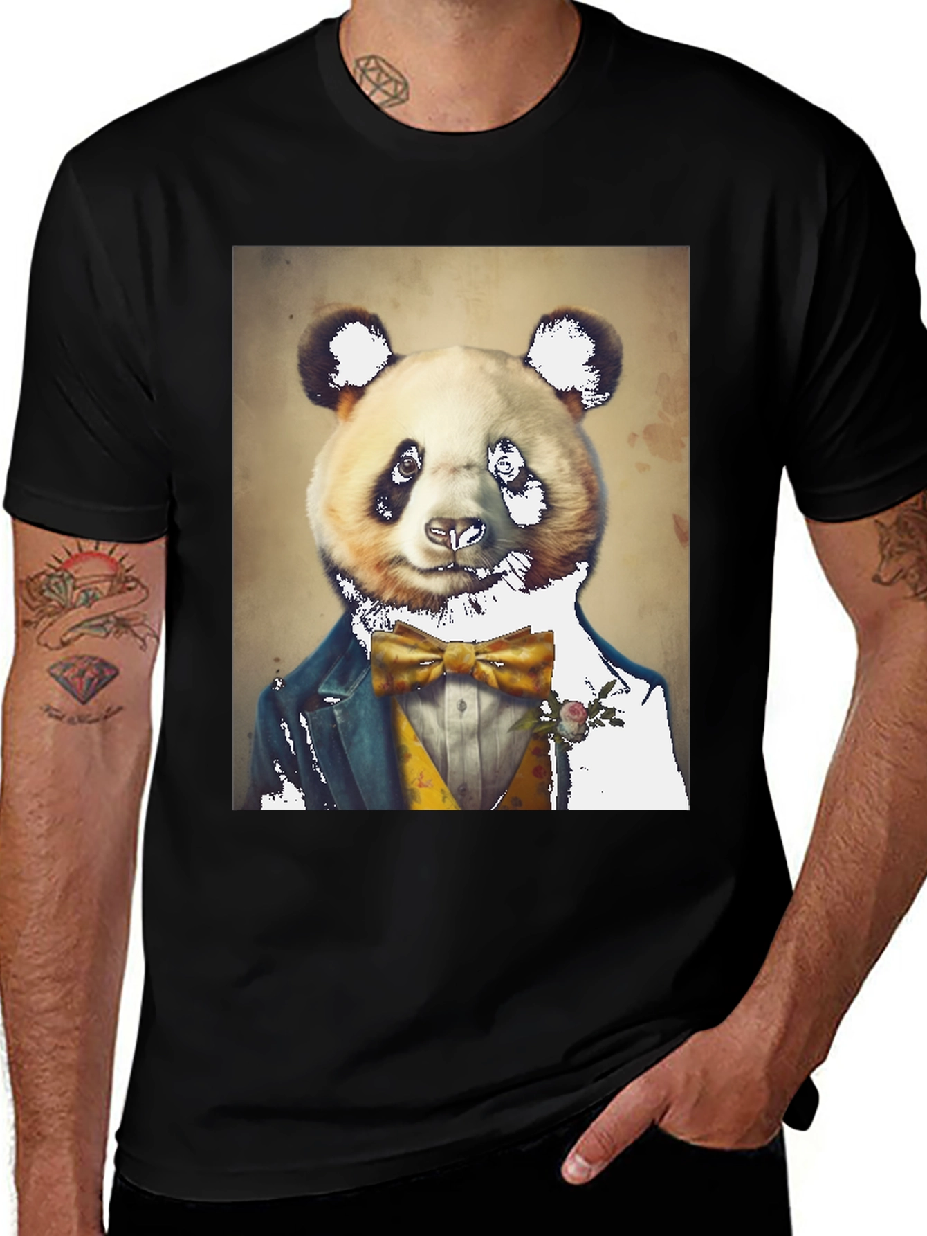 Variant 25 of Dapper Panda T-Shirt - Stylish Animal Graphic Tee