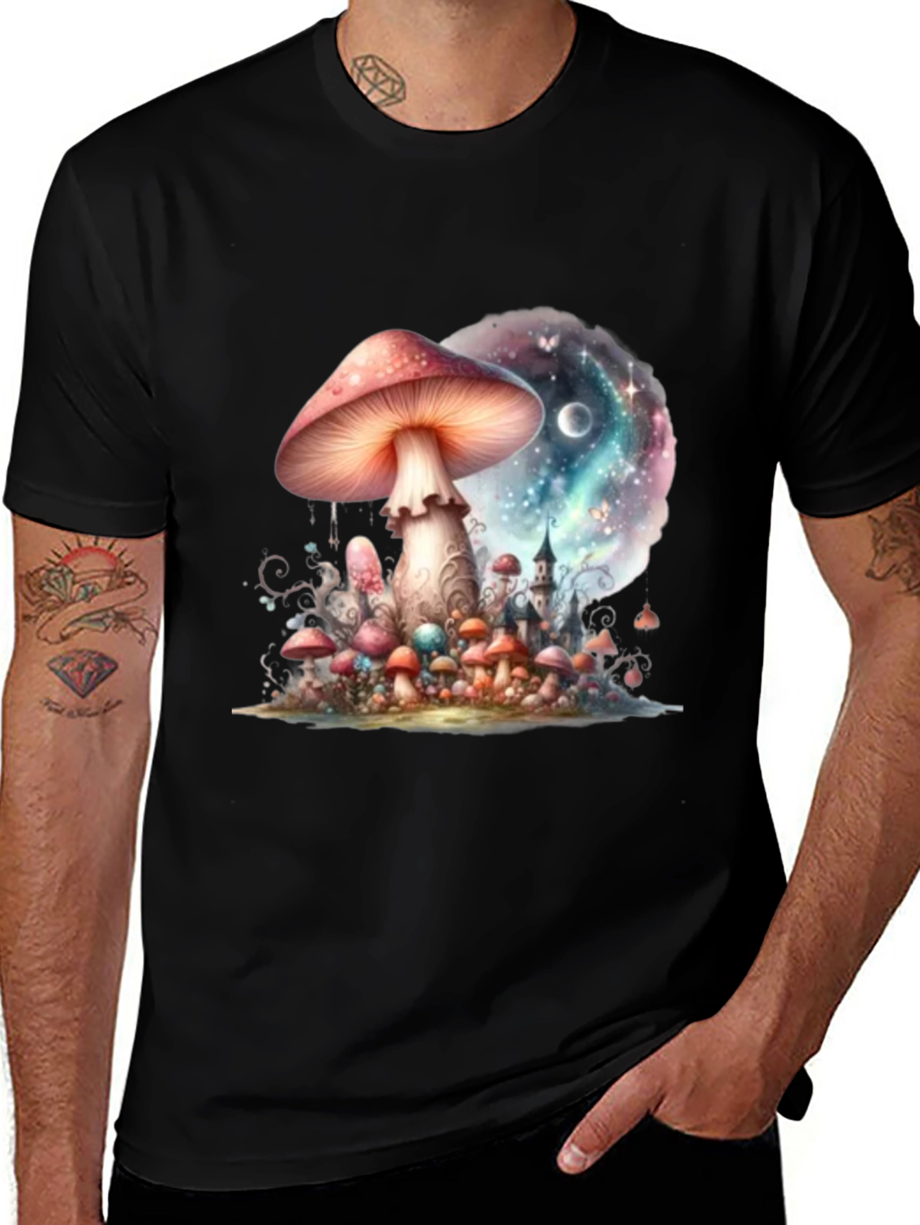 Variant 26 of Mushroom Galaxy Graphic Tee - Fantasy Design