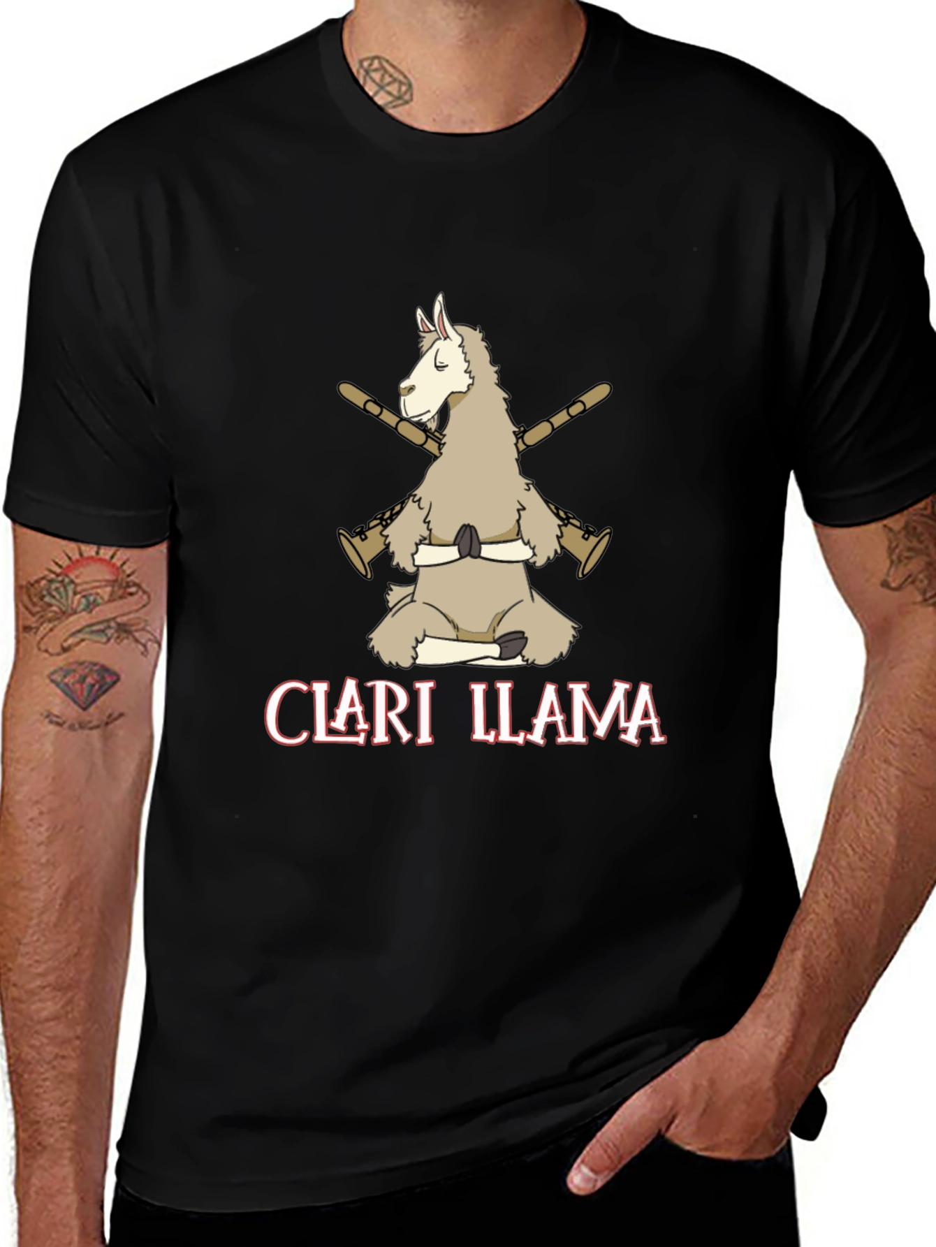 Variant 21 of Clari Llama T-Shirt - Meditating Llama Shirt