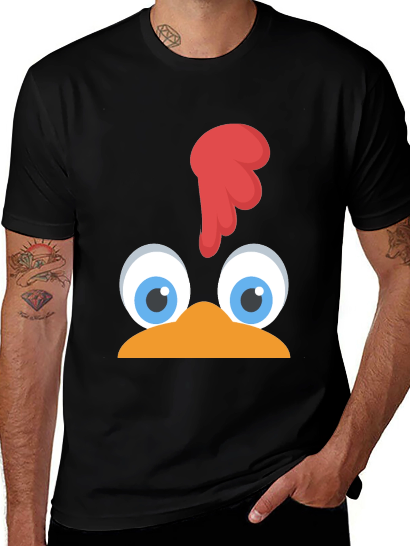 Variant 14 of Funny Chicken Face T-Shirt
