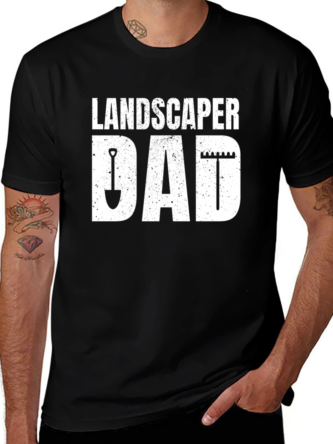 Landscaper Dad T-Shirt - Black Graphic Tee