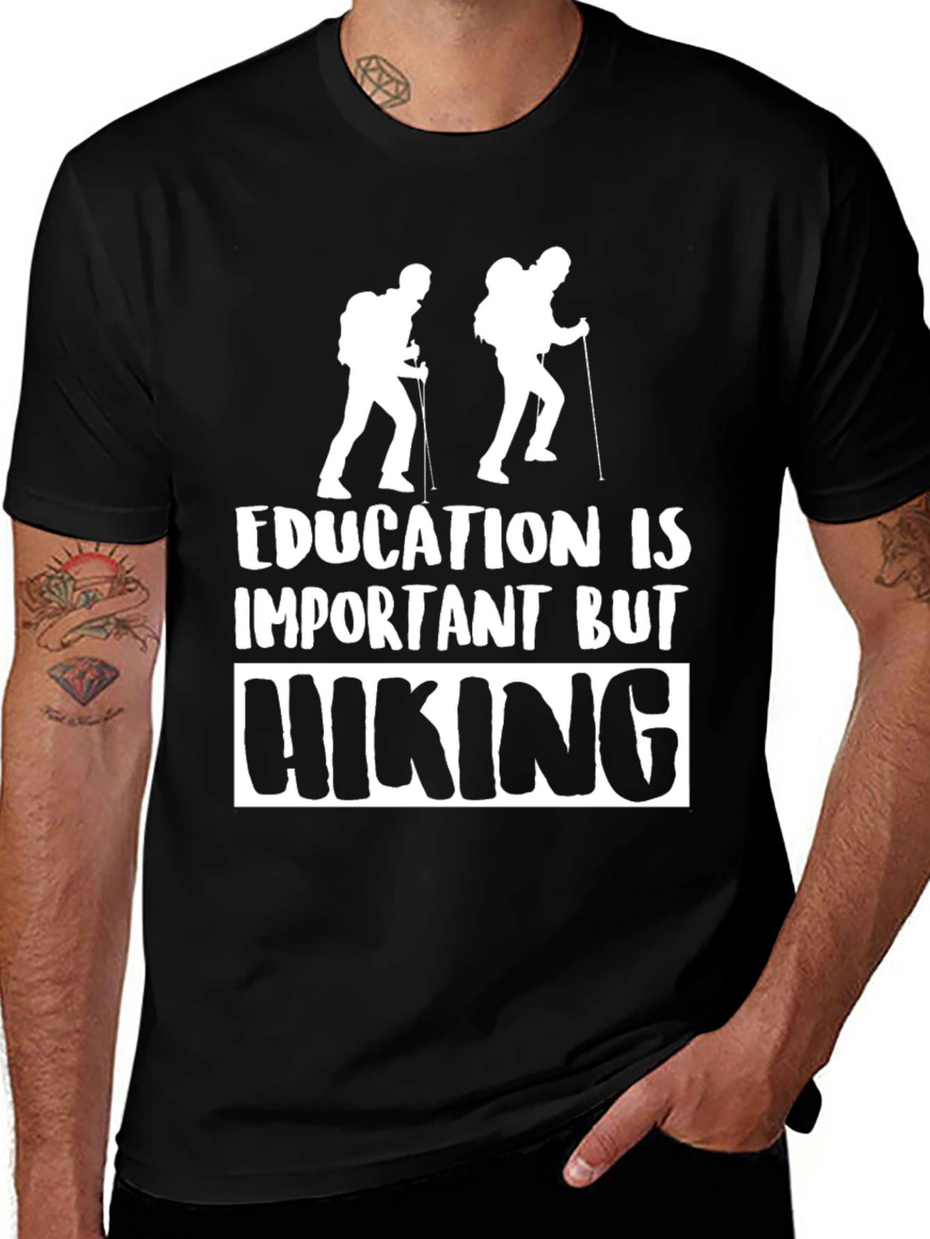 Variant 30 of Hiking T-Shirt - Education Is Important But Hiking