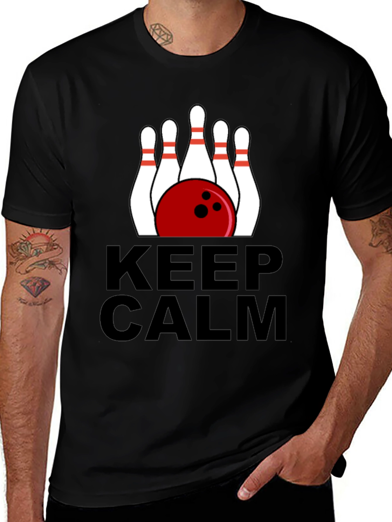 Keep Calm Bowling T-Shirt - Black