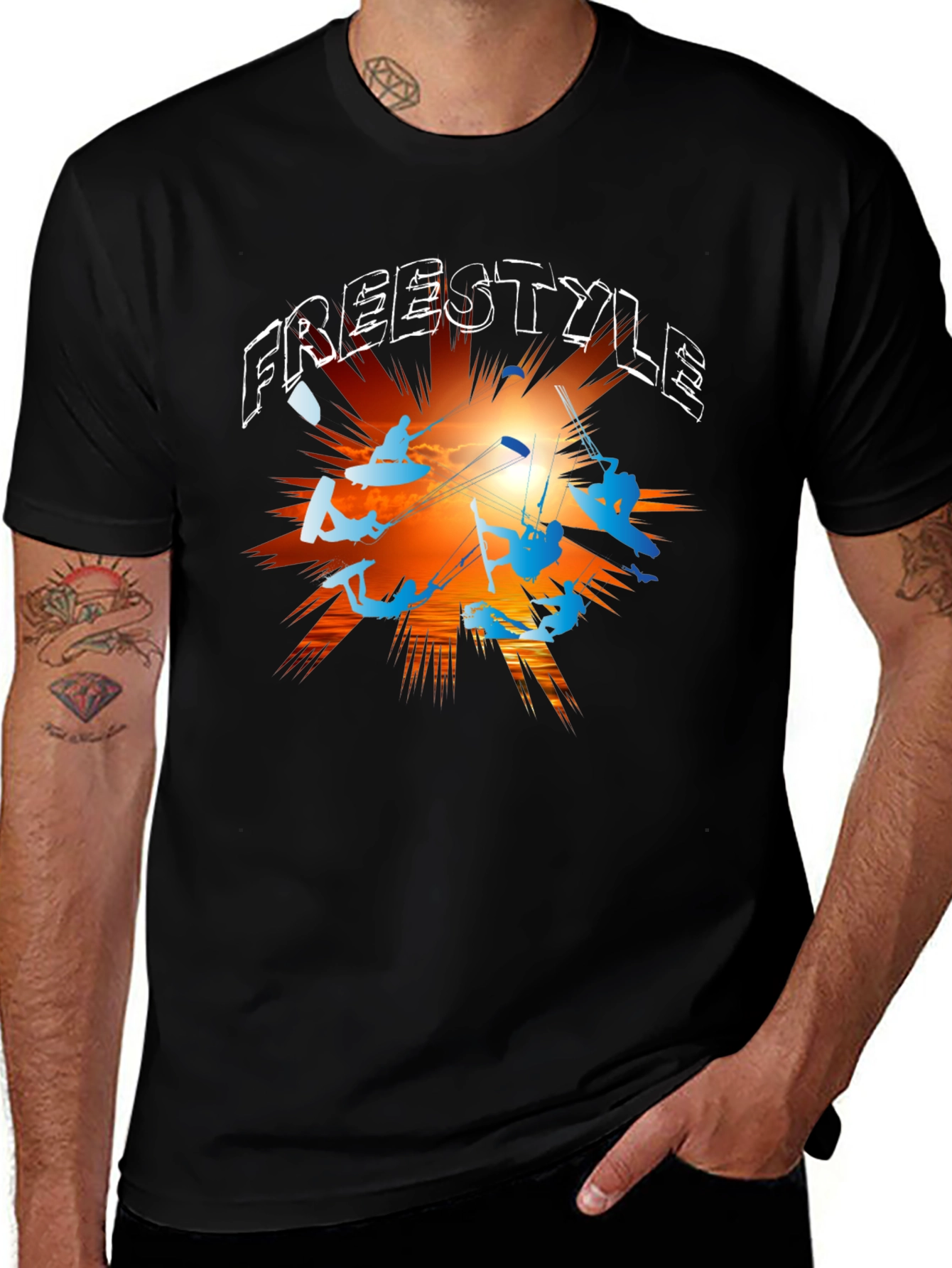 Variant 30 of Freestyle Kitesurfing Graphic T-Shirt