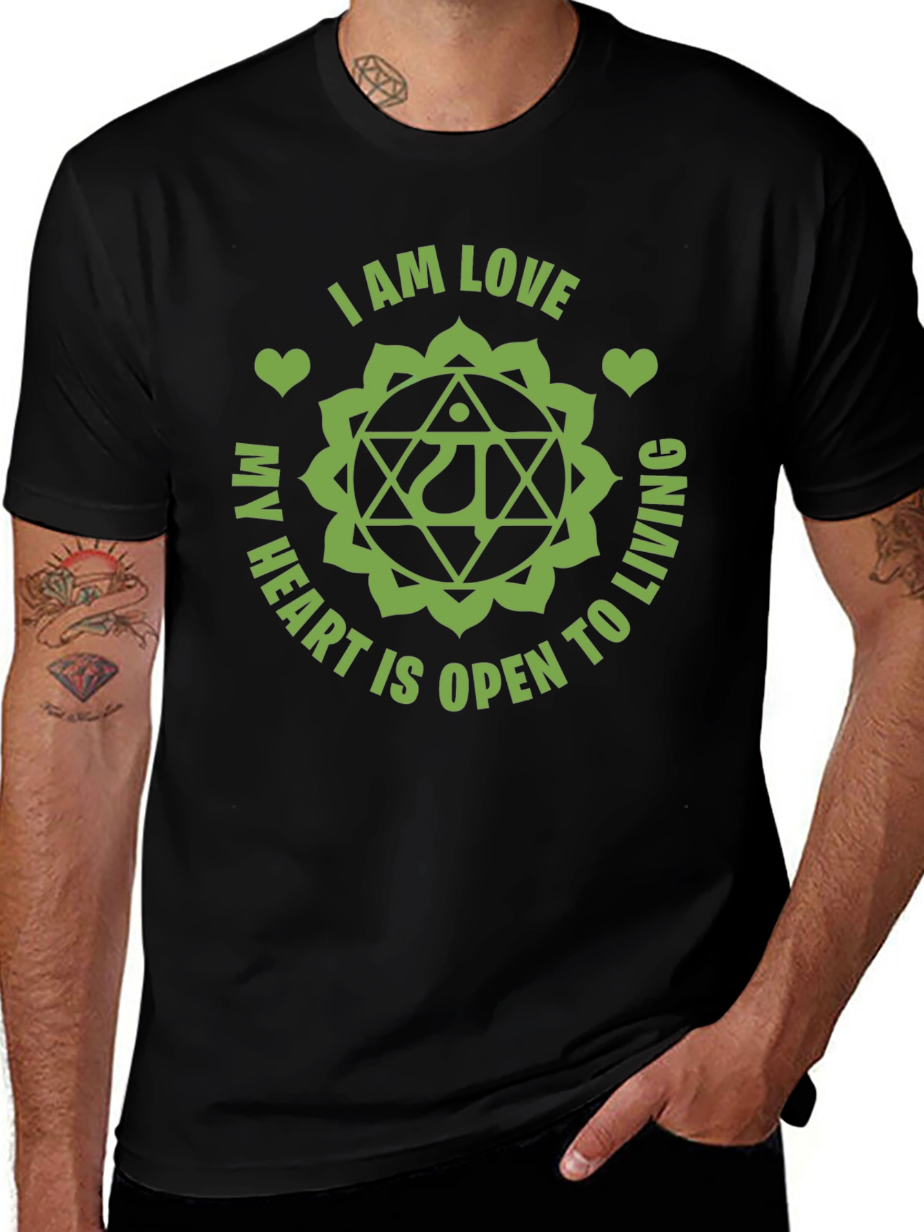 Variant 29 of I AM LOVE Heart Chakra Graphic Tee