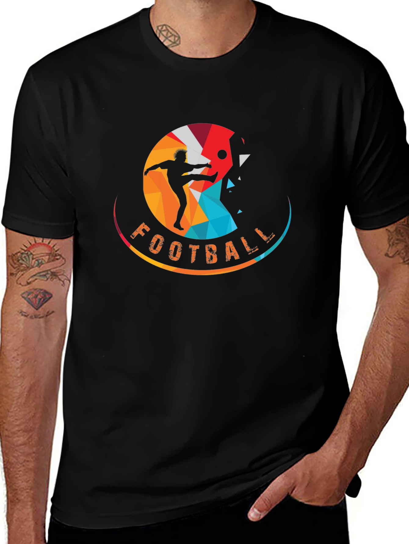 Football Graphic Tee - Stylish Black T-Shirt