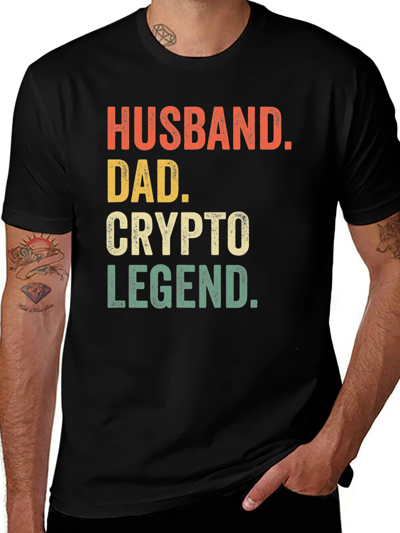 Variant 6 of Husband Dad Crypto Legend Graphic Tee
