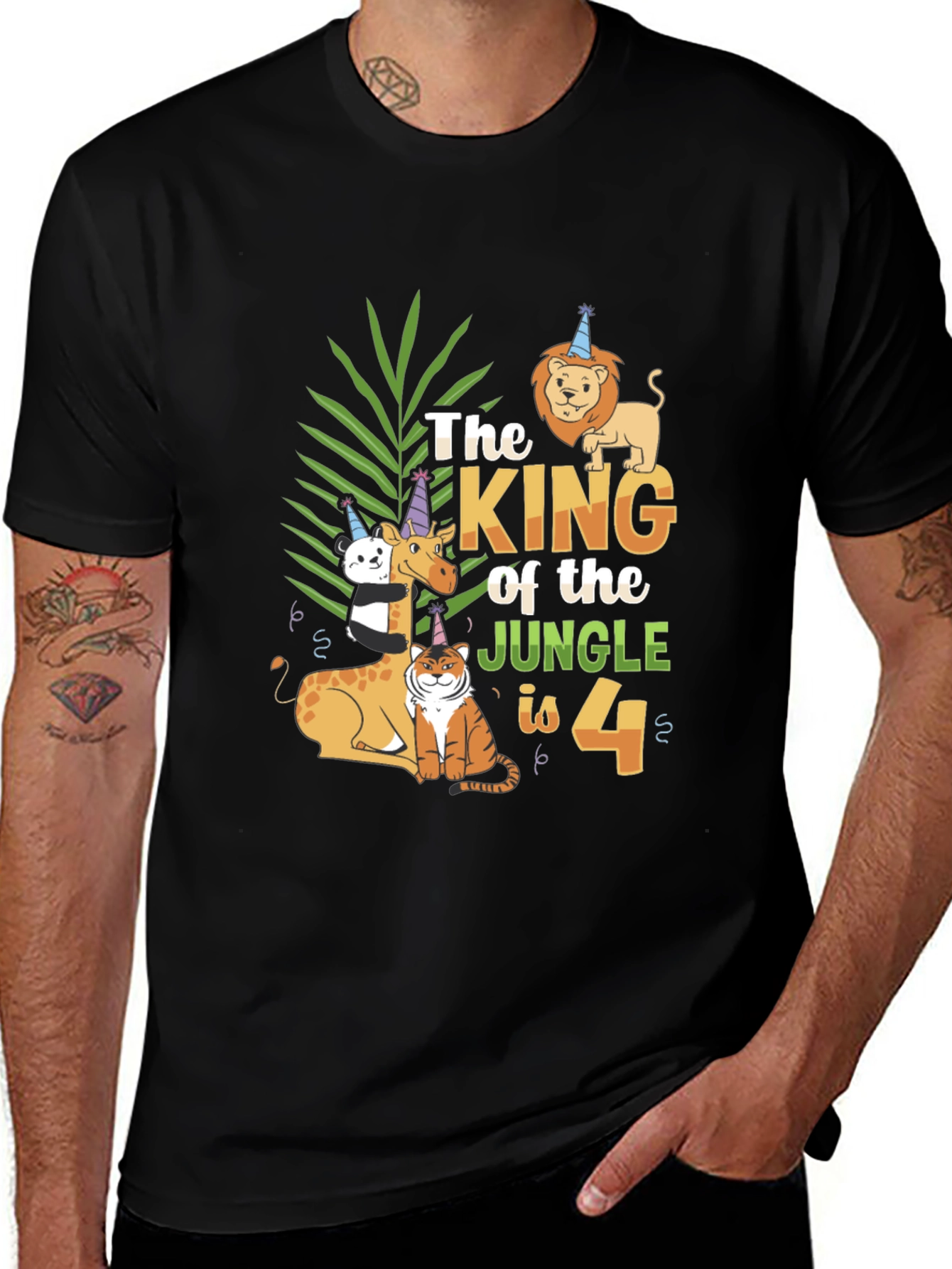 King of the Jungle 4th Birthday T-Shirt