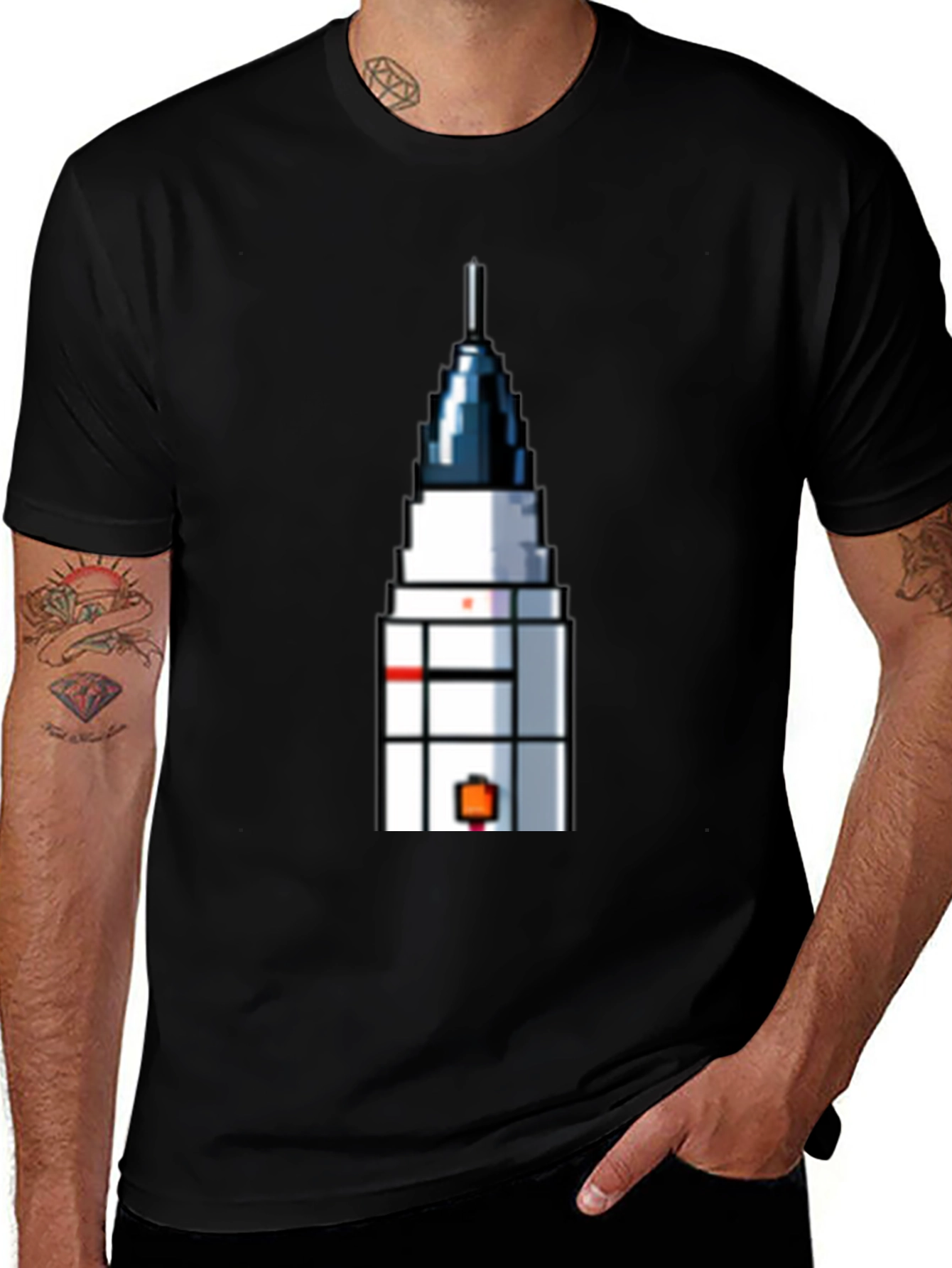 Variant 20 of Pixel Art Rocket T-Shirt - Retro Space Fan Tee
