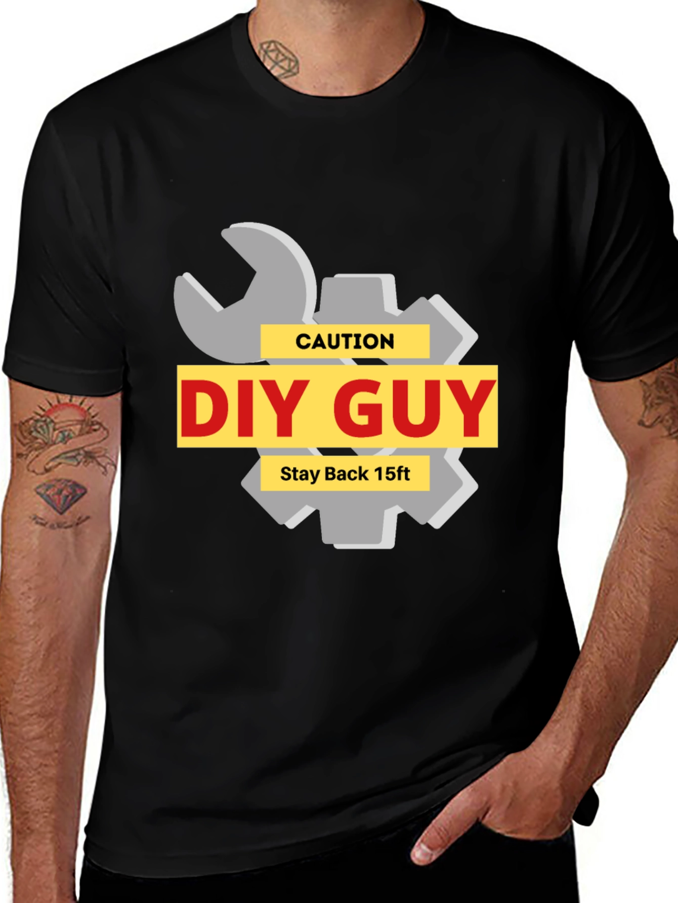 DIY Guy Caution T-Shirt - Stay Back 15ft