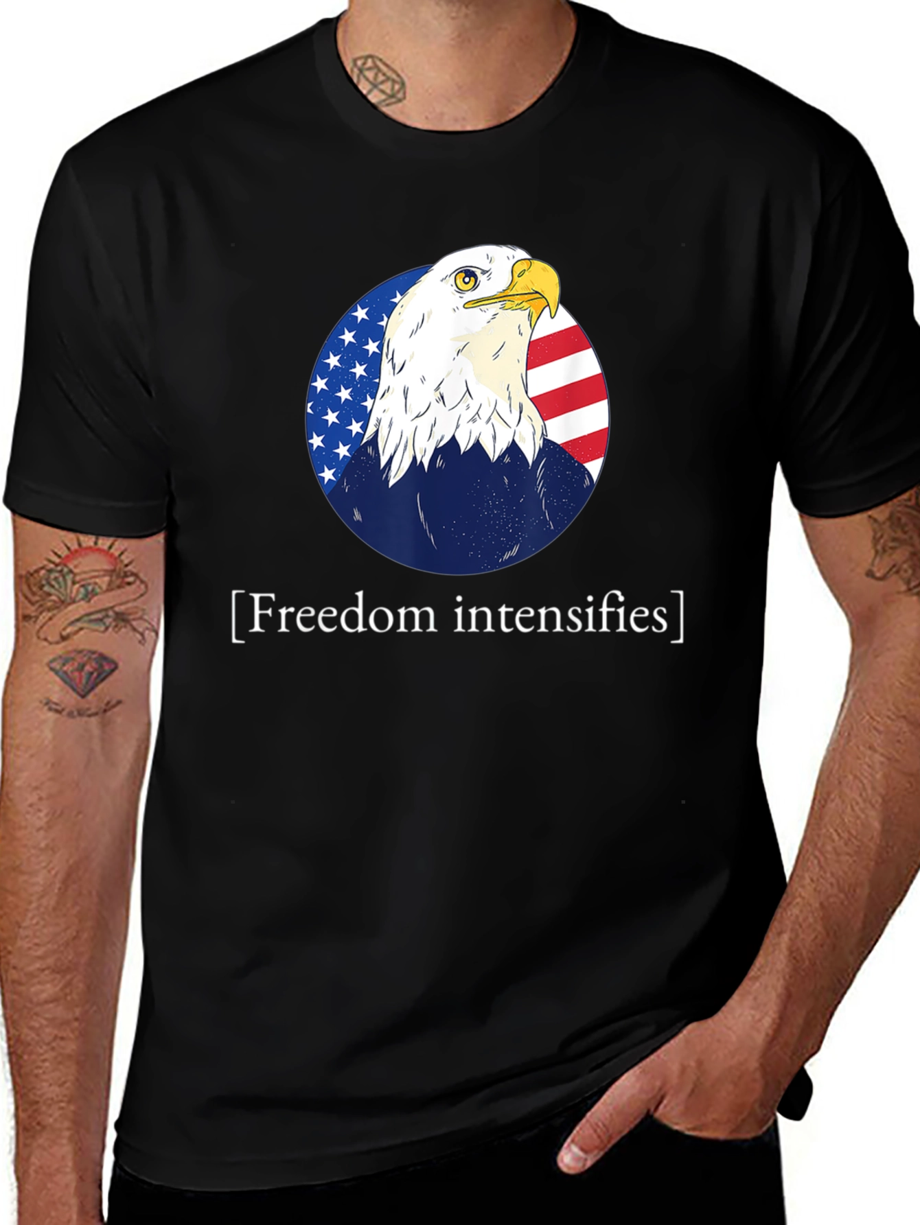 Variant 17 of Freedom Intensifies T-Shirt Patriotic Eagle USA Flag