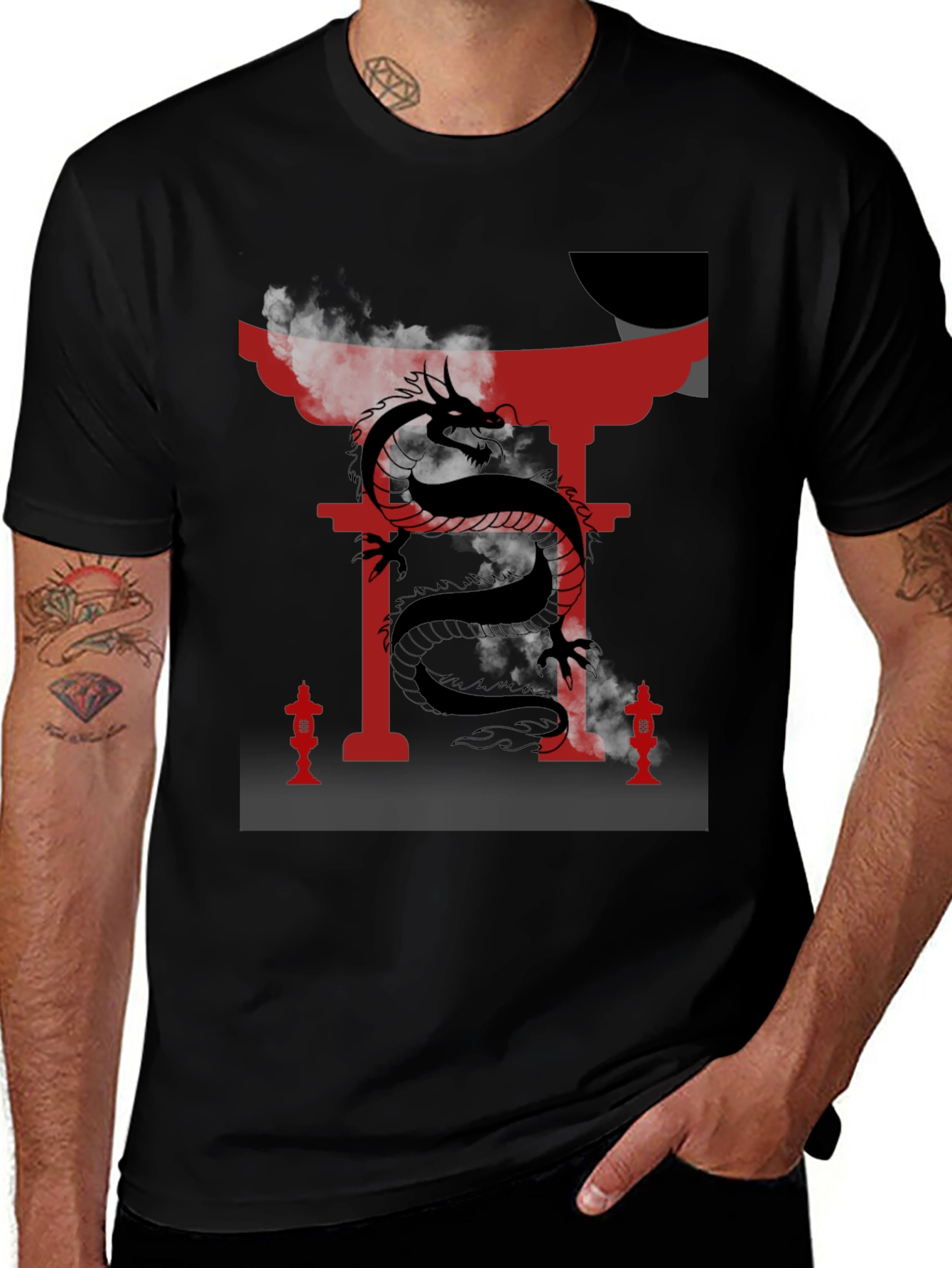 Variant 17 of Dragon Torii Black T-Shirt