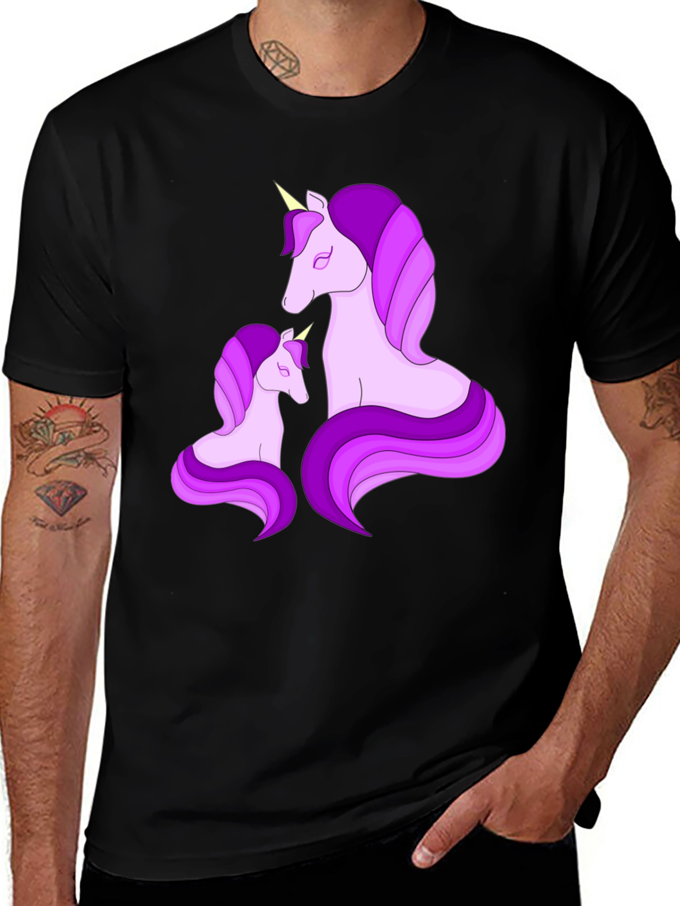 Variant 23 of Unicorn Mom and Baby Graphic Tee