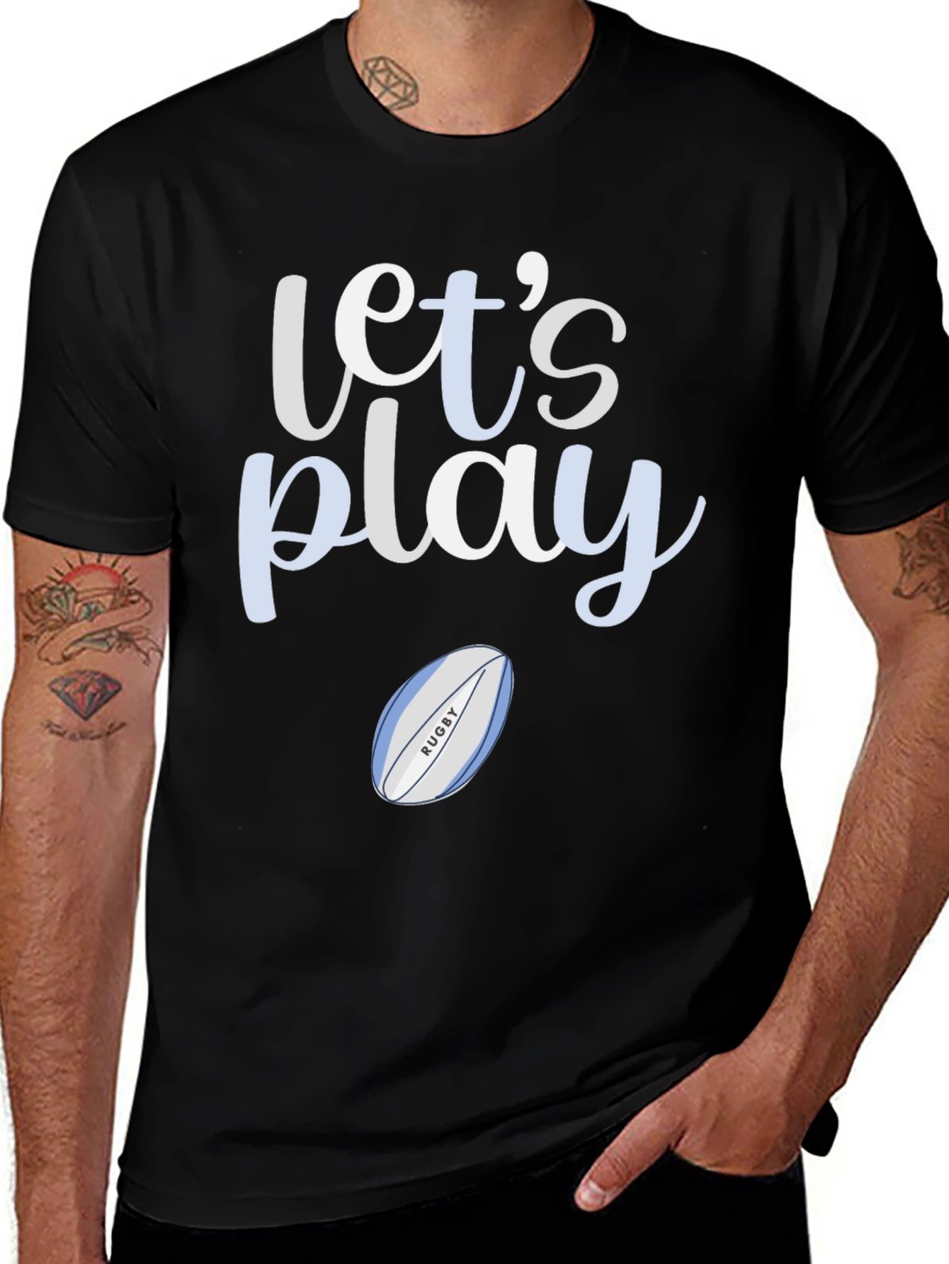 Variant 3 of Let's Play Rugby Graphic T-Shirt