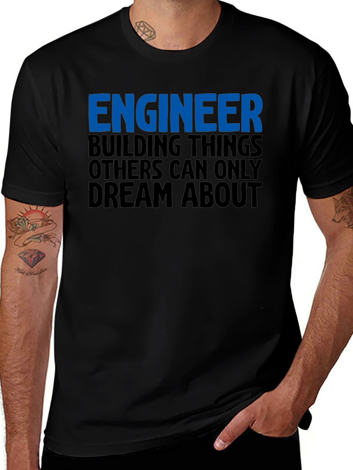 Variant 29 of Engineer Building Dreams T-Shirt - Black