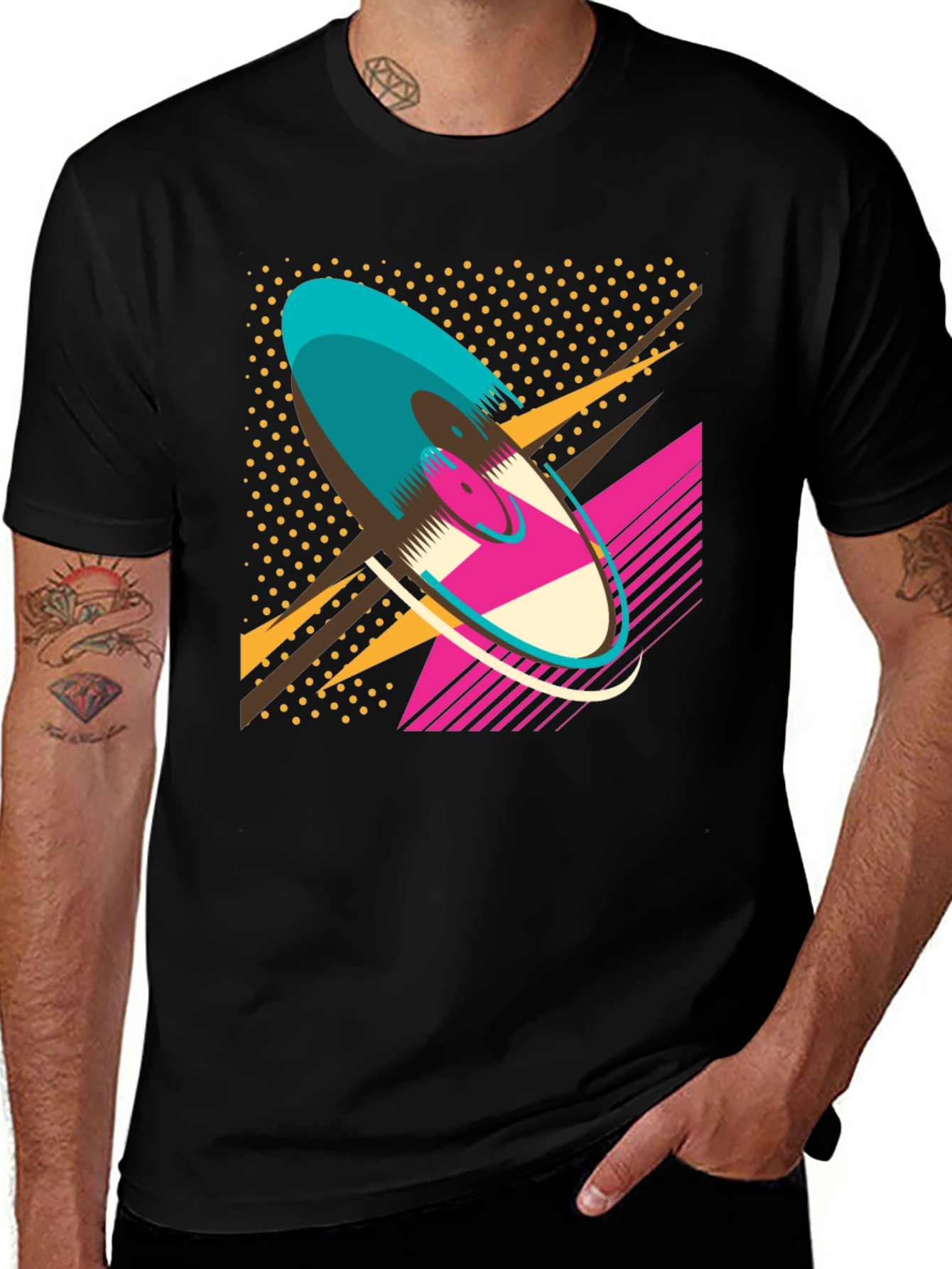 Variant 2 of Retro Record Graphic T-Shirt - 80s Style Tee
