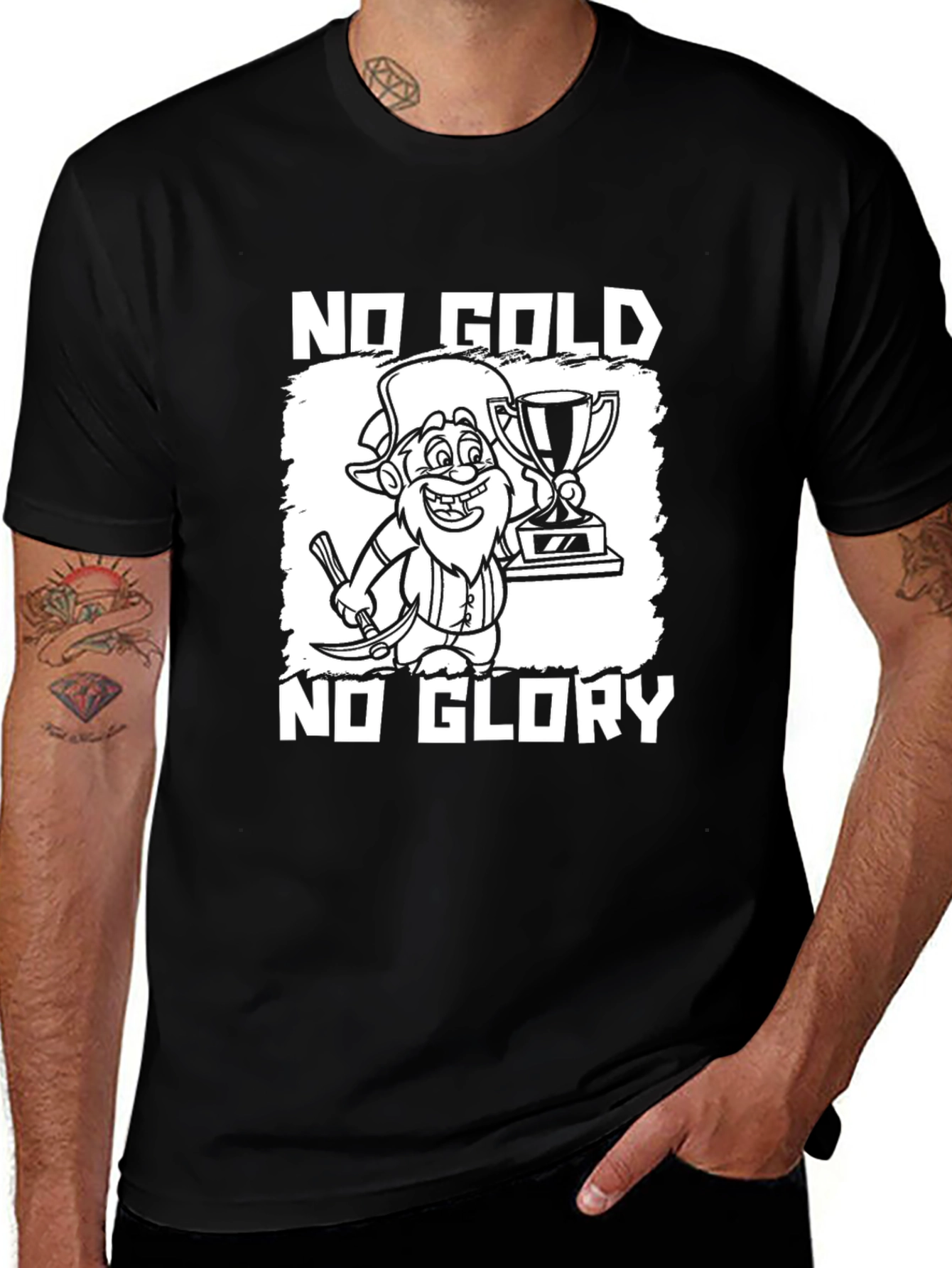 Black No Gold No Glory Graphic T-Shirt main image