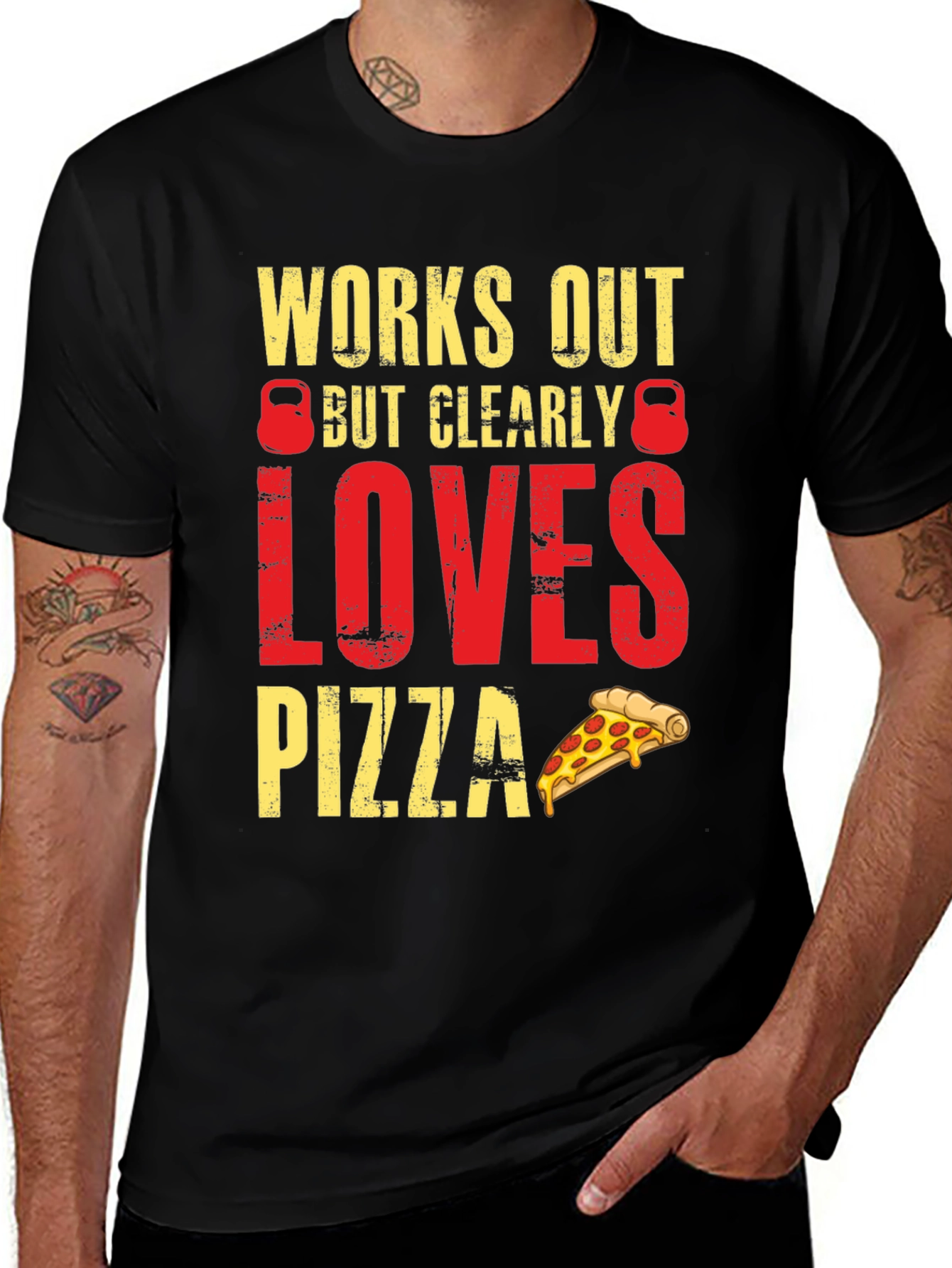 Variant 18 of Workout Pizza Lover Graphic Tee