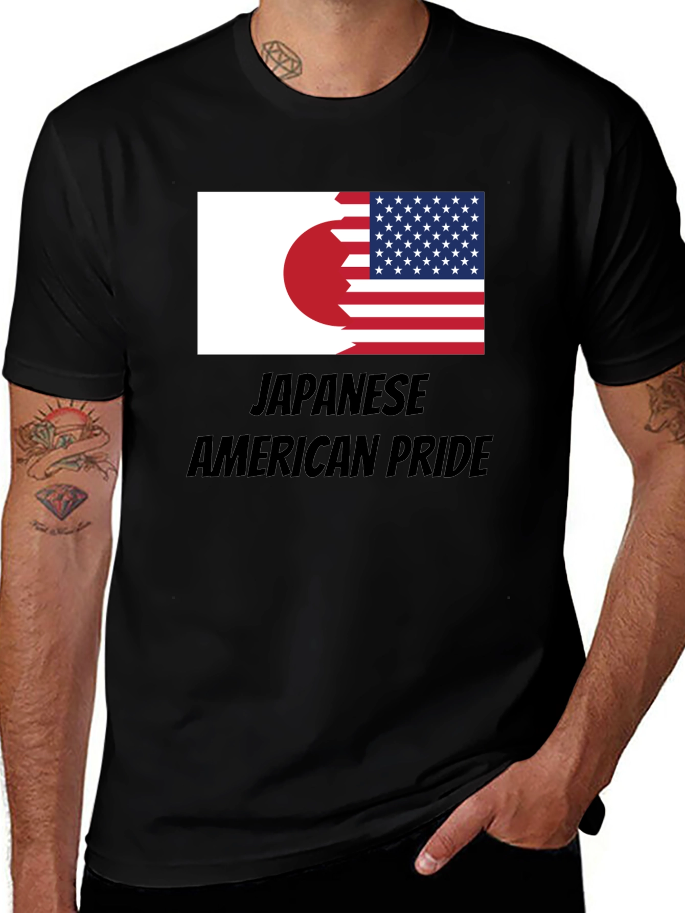 Japanese American Pride T-Shirt USA Japan Flag Tee