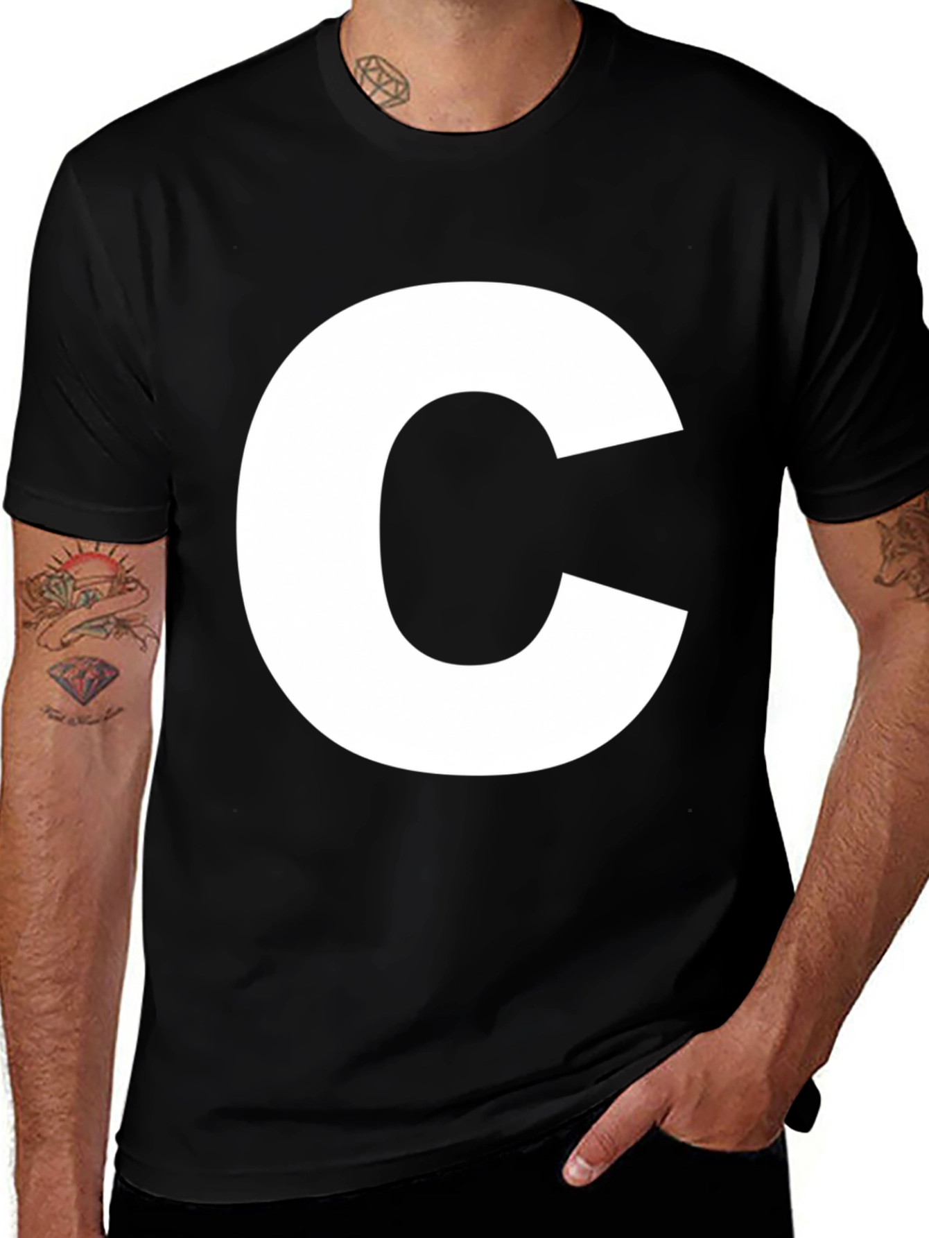 Variant 8 of Statement C Black T-Shirt: Bold & Casual