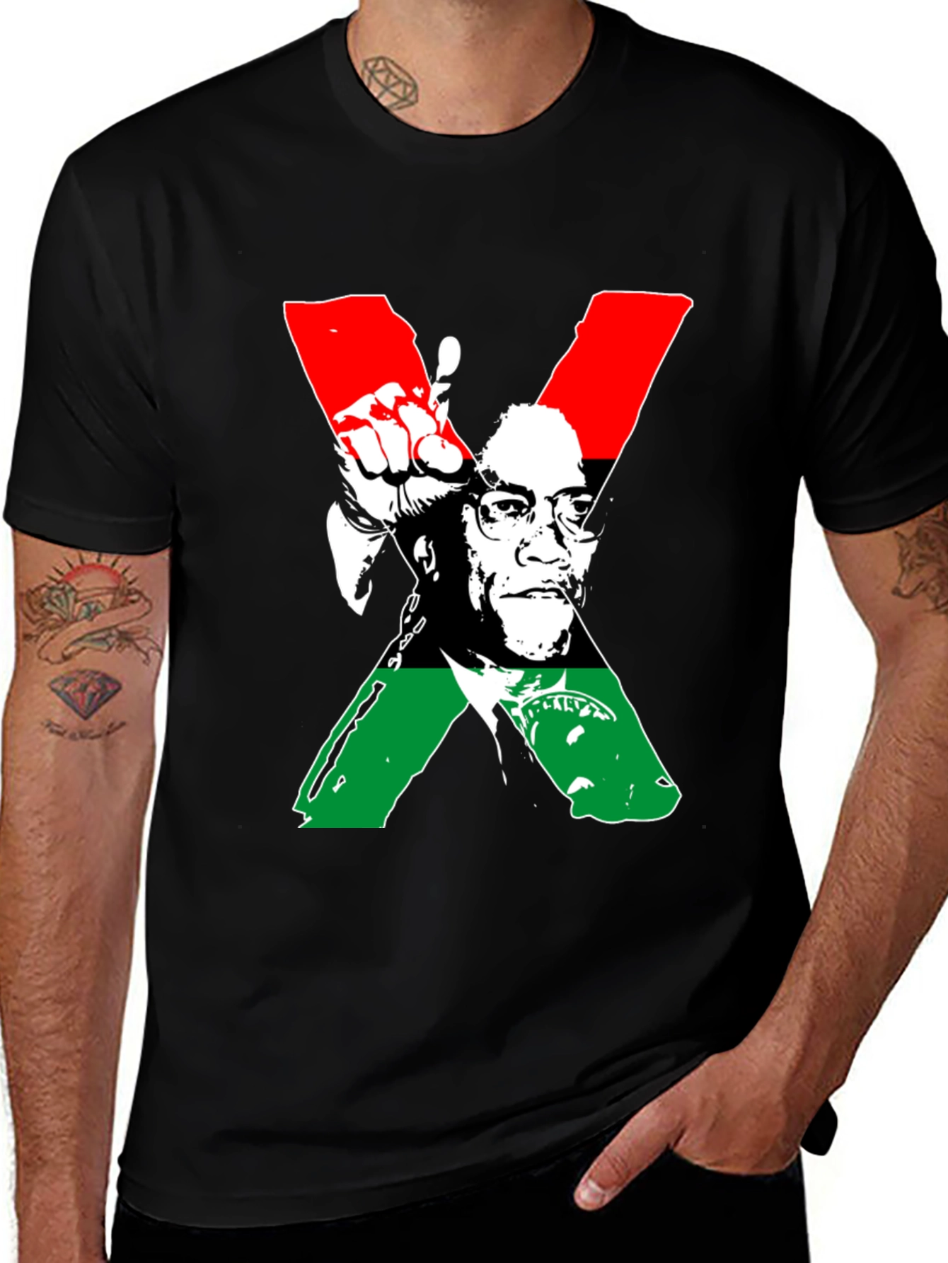 Malcolm X T-Shirt - Pan-African Colors Graphic Tee