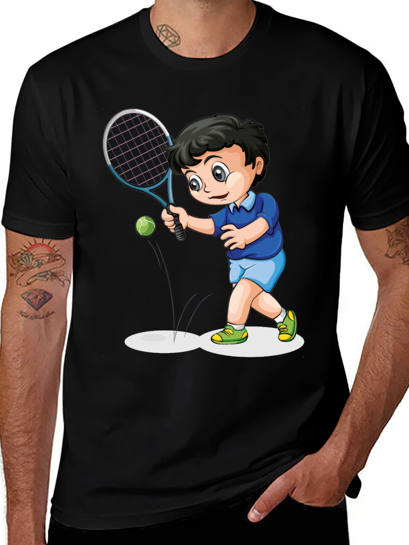 Variant 7 of Boy Tennis Cartoon T-Shirt