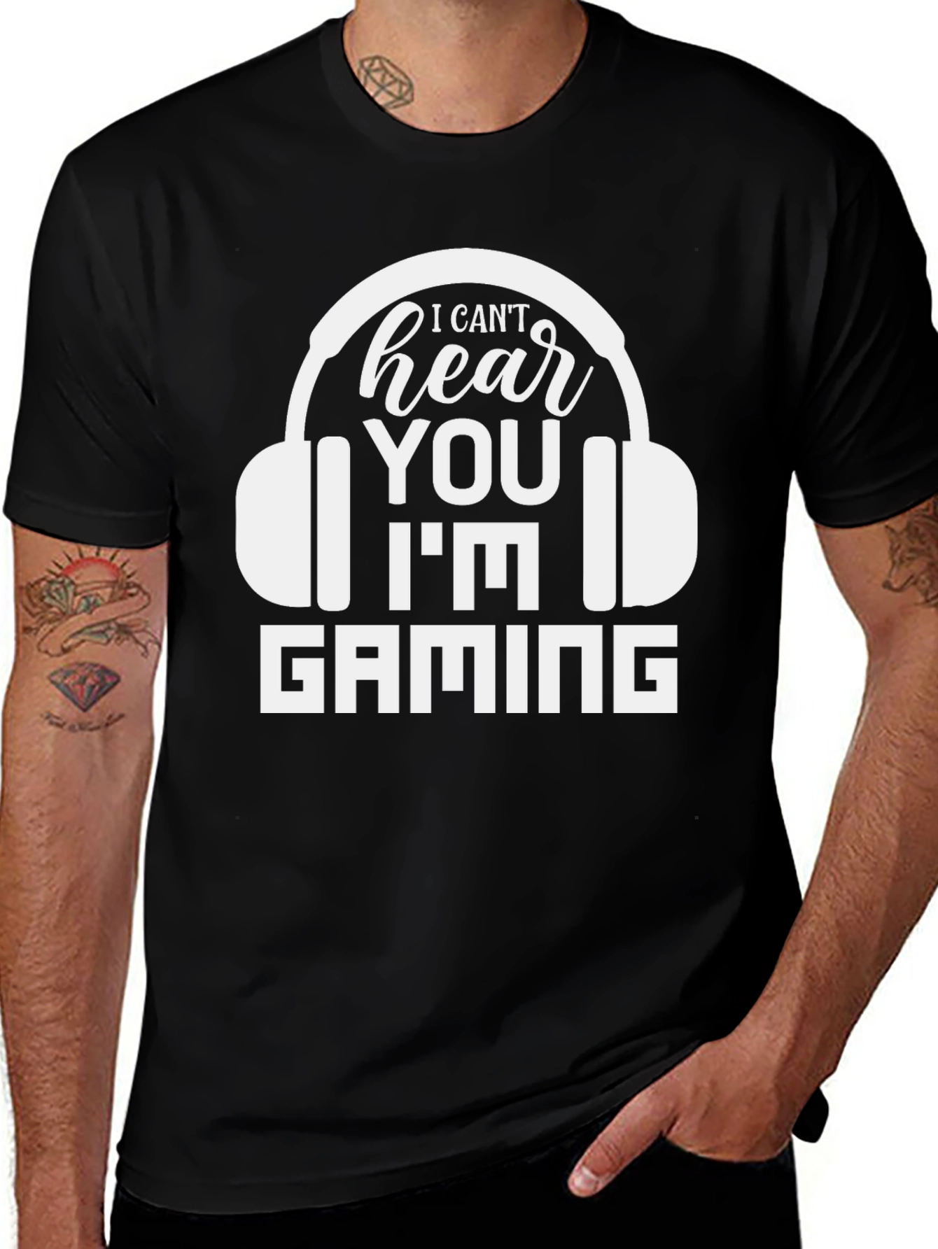 Variant 17 of I Can't Hear You I'm Gaming Black T-Shirt