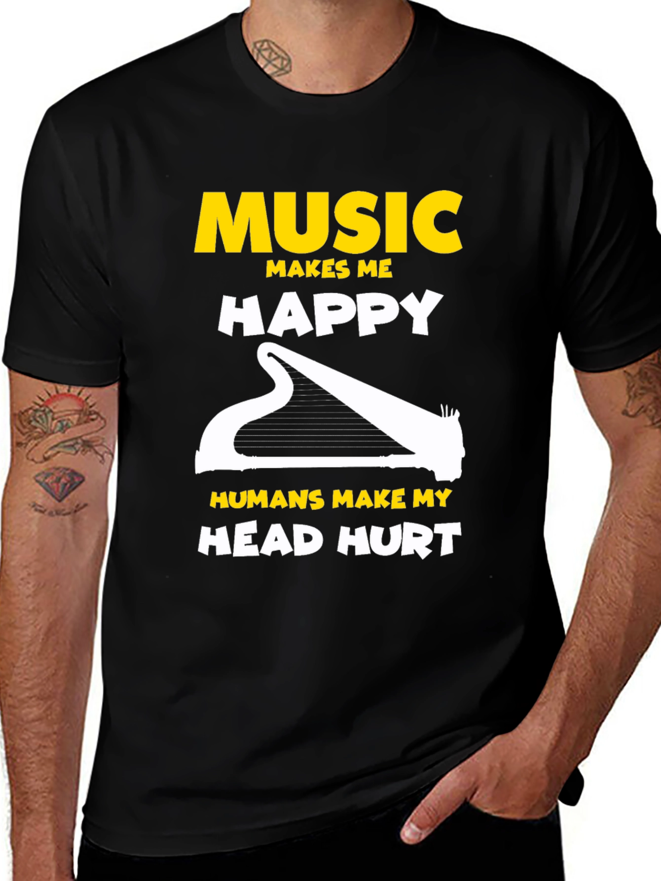 Variant 14 of Music Lover T-Shirt: Makes Me Happy!