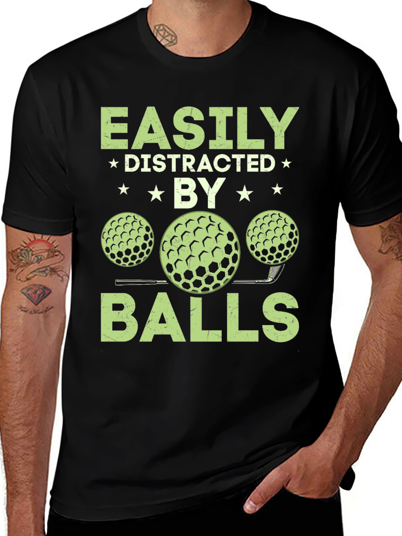Easily Distracted By Balls T-Shirt - Golf Lover Tee