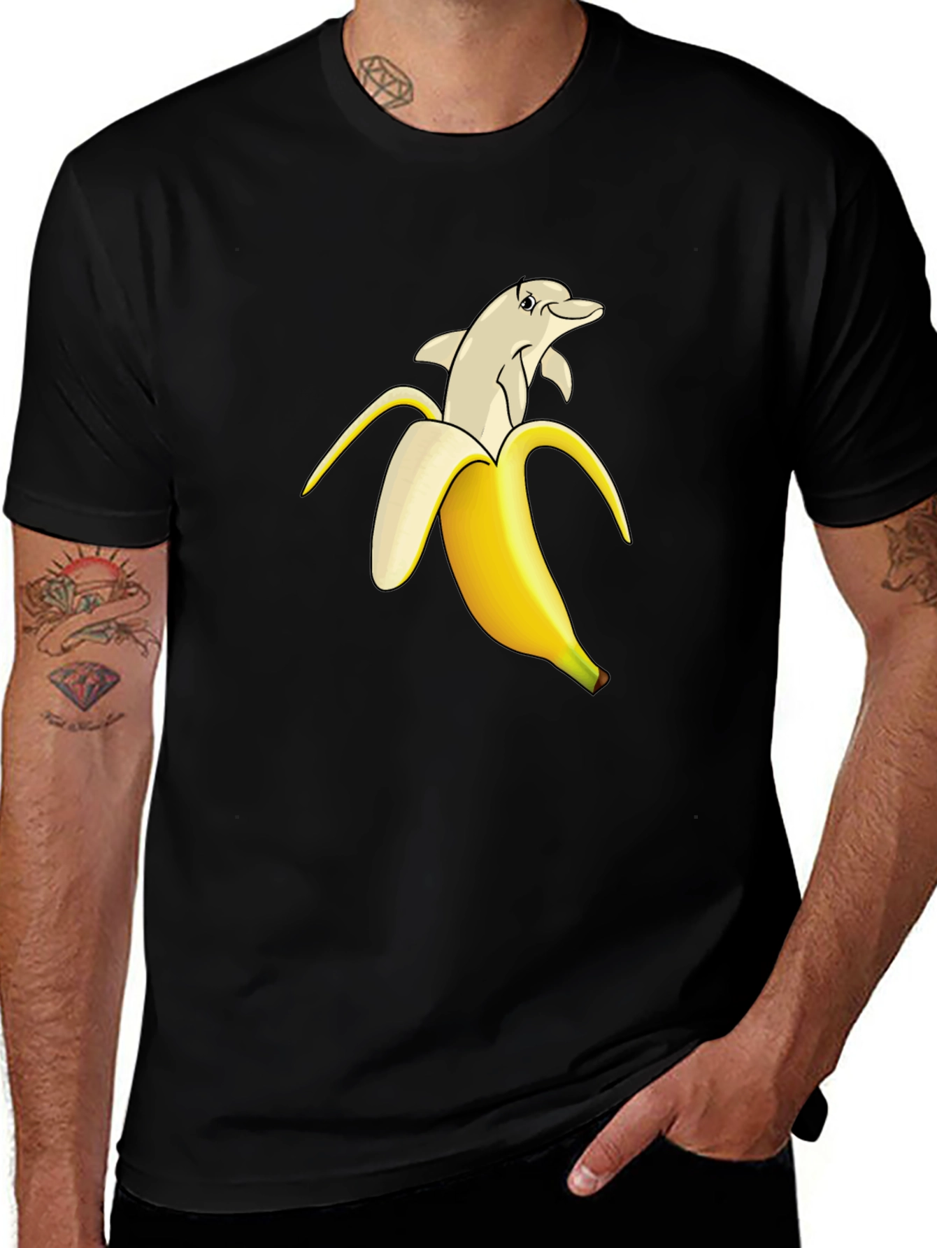 Variant 16 of Banana Dolphin Graphic Tee - Quirky Cool T-Shirt