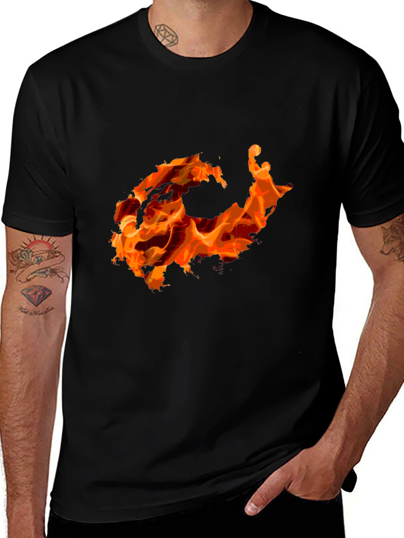 Variant 2 of Inferno Graphic Tee - Bold Flame Design