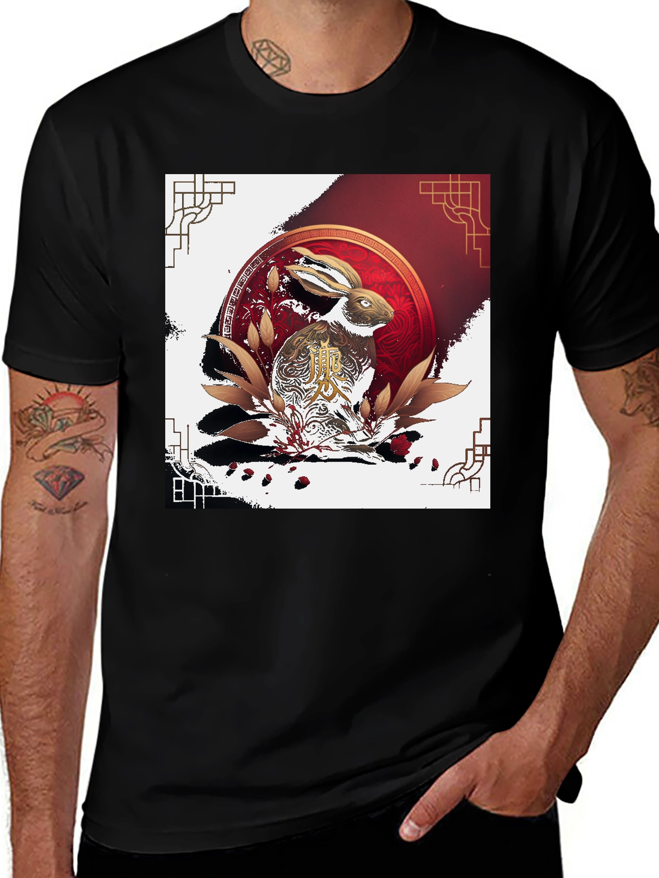 Variant 28 of Year of the Rabbit T-Shirt - Black