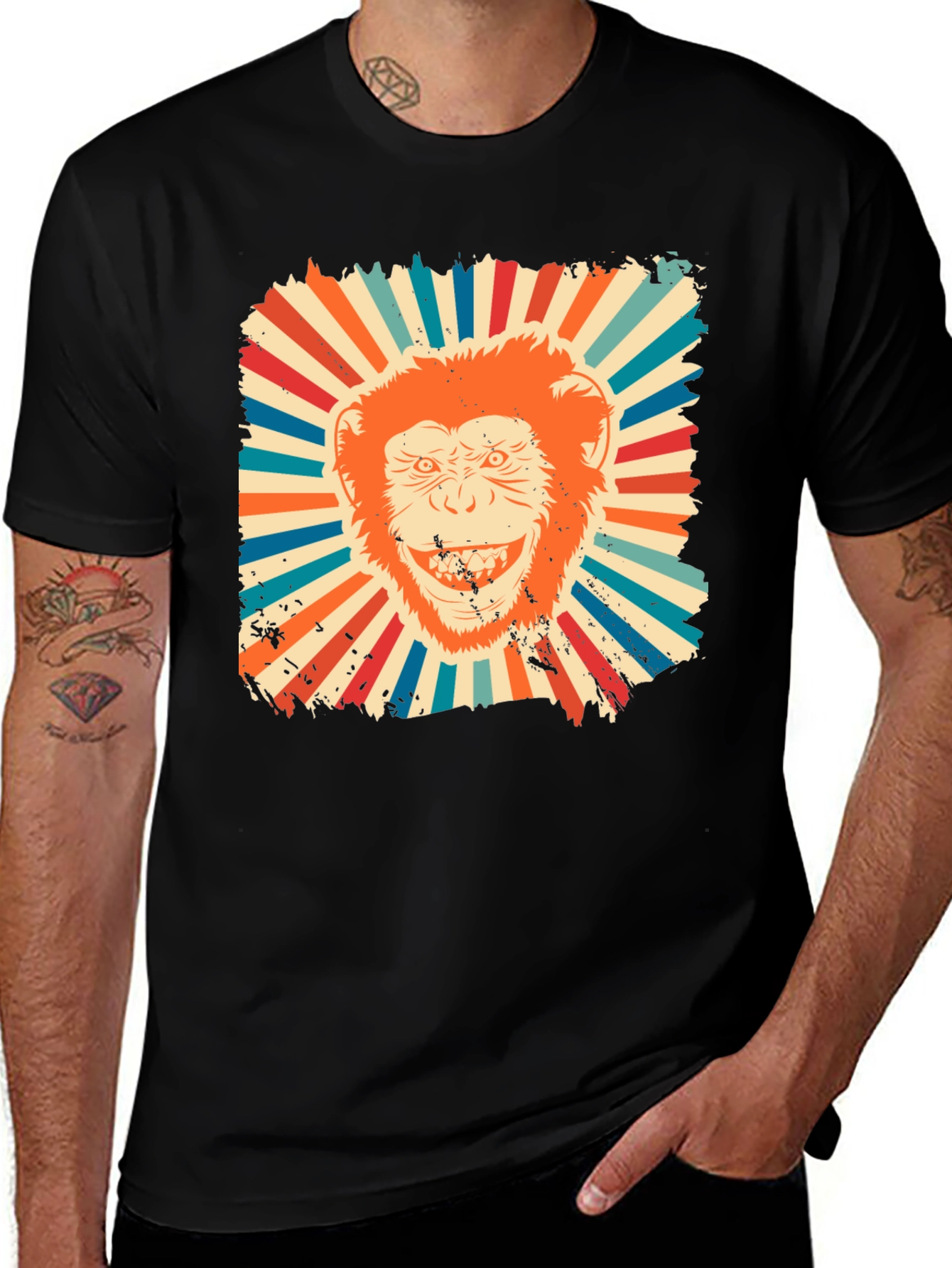 Variant 27 of Retro Monkey Graphic Tee - Vintage Style Men's T-Shirt