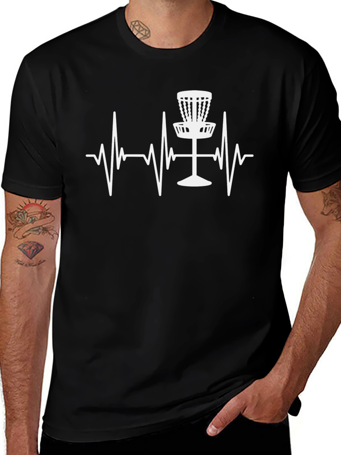 Variant 5 of Disc Golf Heartbeat T-Shirt