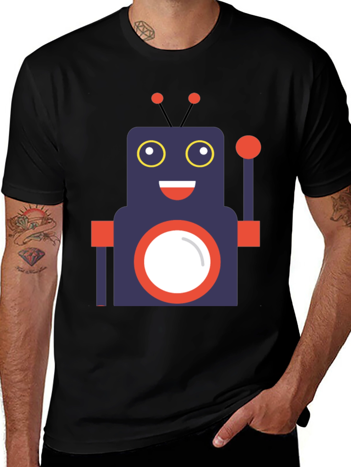 Variant 16 of Robot Graphic Print T-Shirt - Soft Cotton Tee