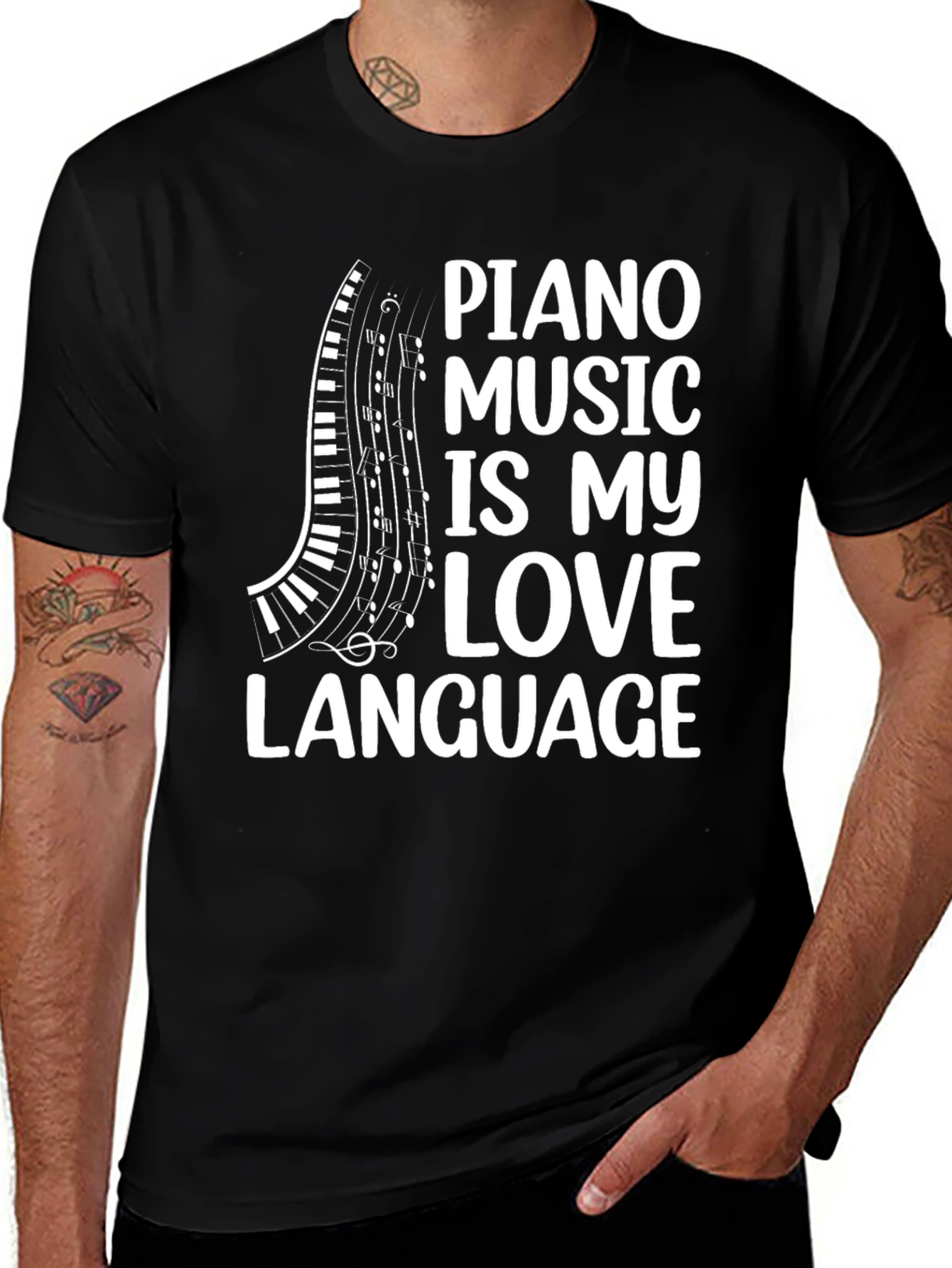Variant 27 of Piano Music Love Language Graphic Tee