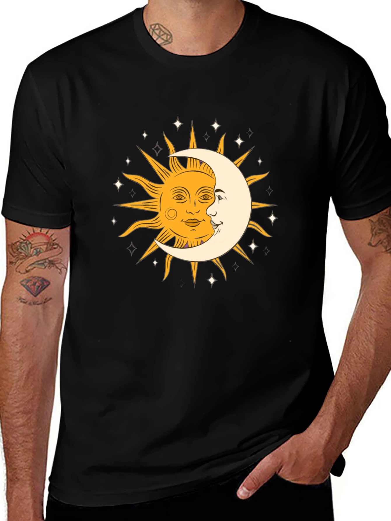 Variant 23 of Sun and Moon Graphic Tee - Celestial Harmony T-Shirt