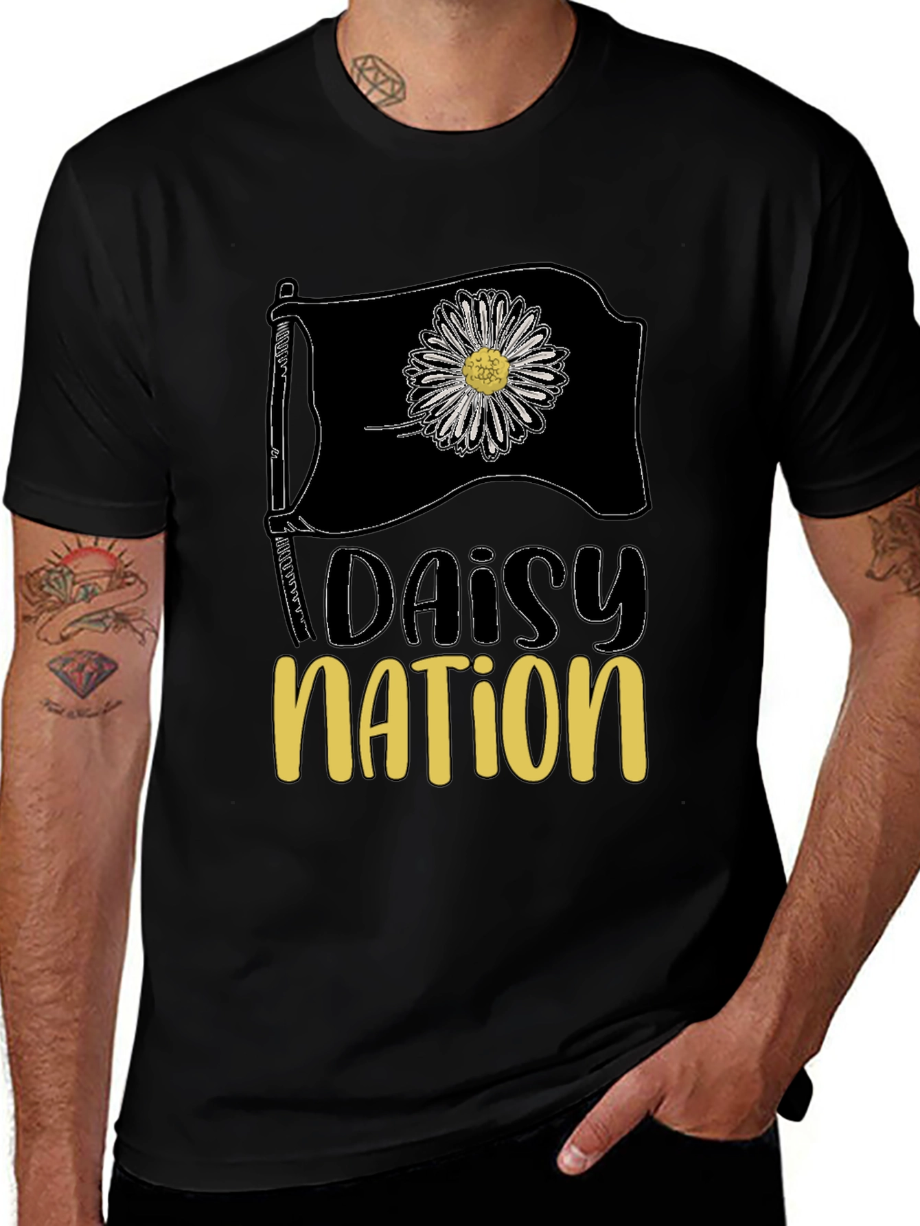 Variant 22 of Daisy Nation Black Graphic Tee