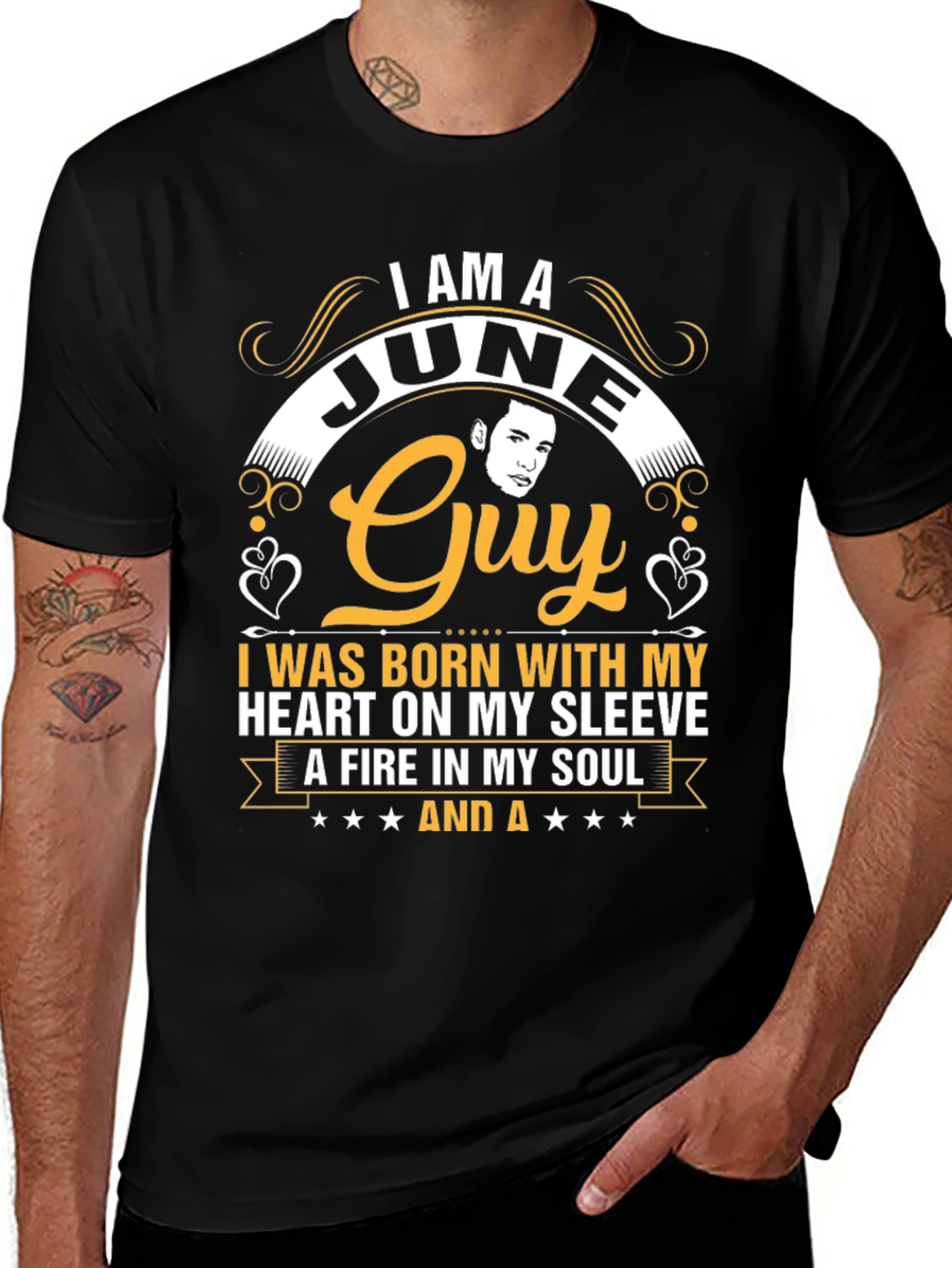 June Guy T-Shirt: Heart on Sleeve, Fire in Soul