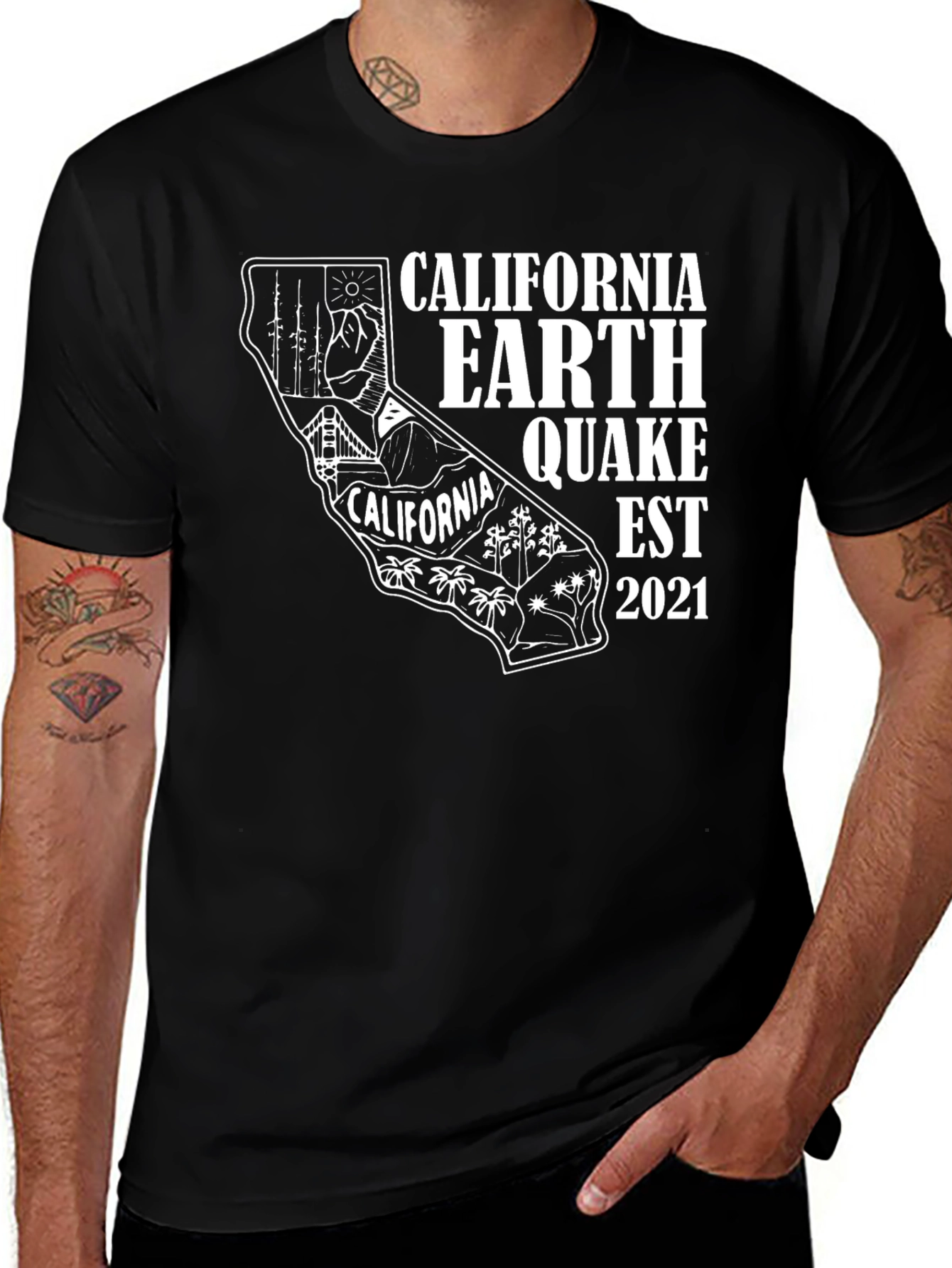 Variant 12 of California Earthquake EST 2021 Graphic T-Shirt