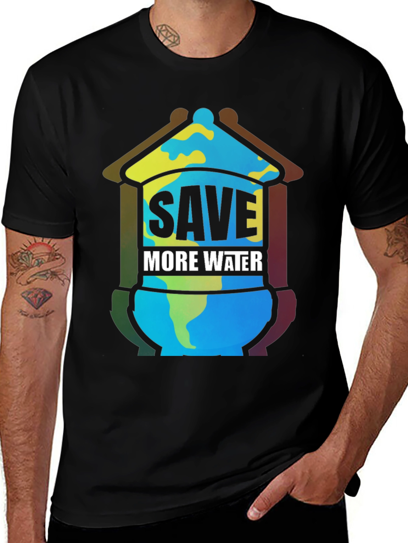 Variant 16 of Save More Water Graphic T-Shirt